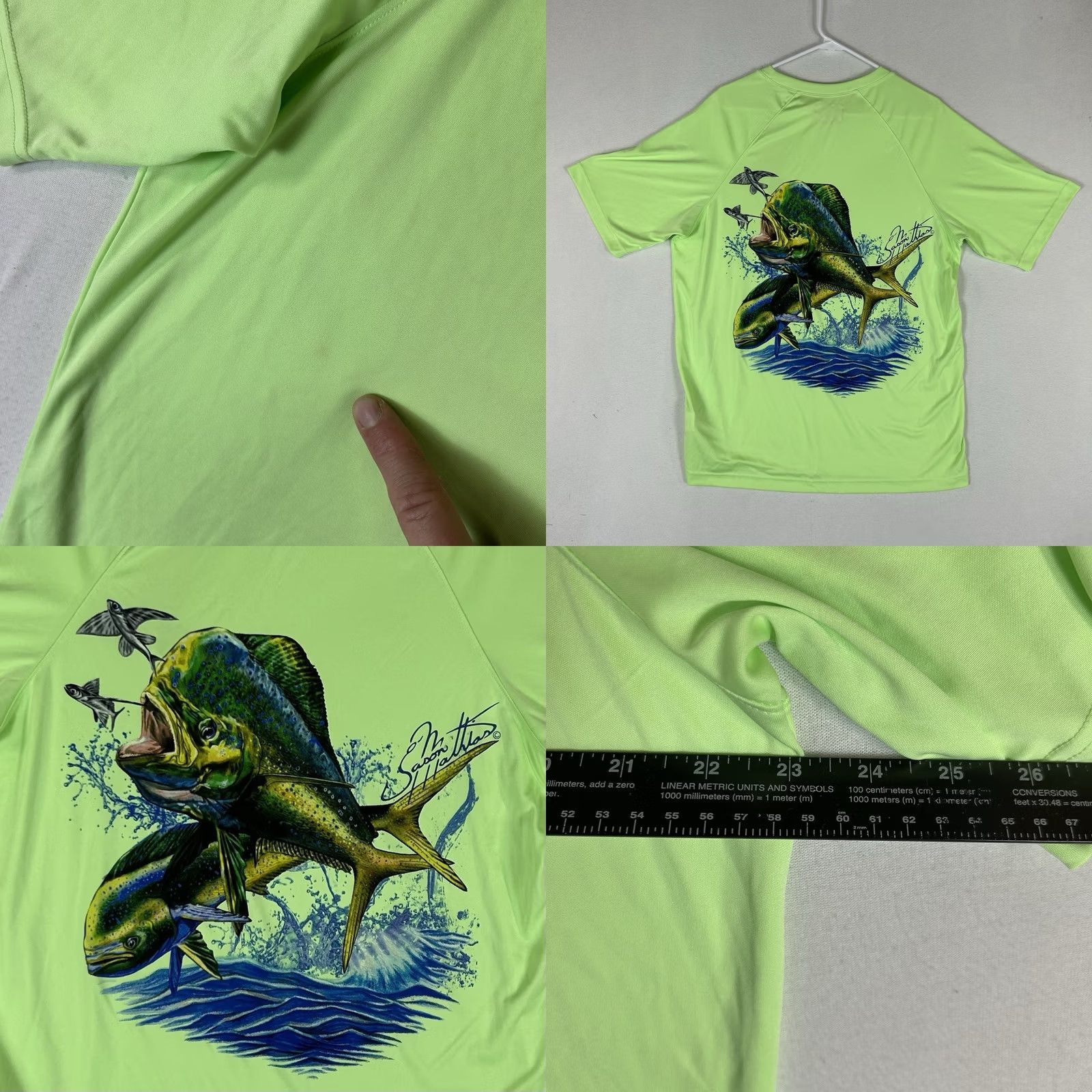 Vintage World Wide Sportsman Swim Shirt Mens Large Neon Yellow Size US L / EU 52-54 / 3 - 8 Thumbnail