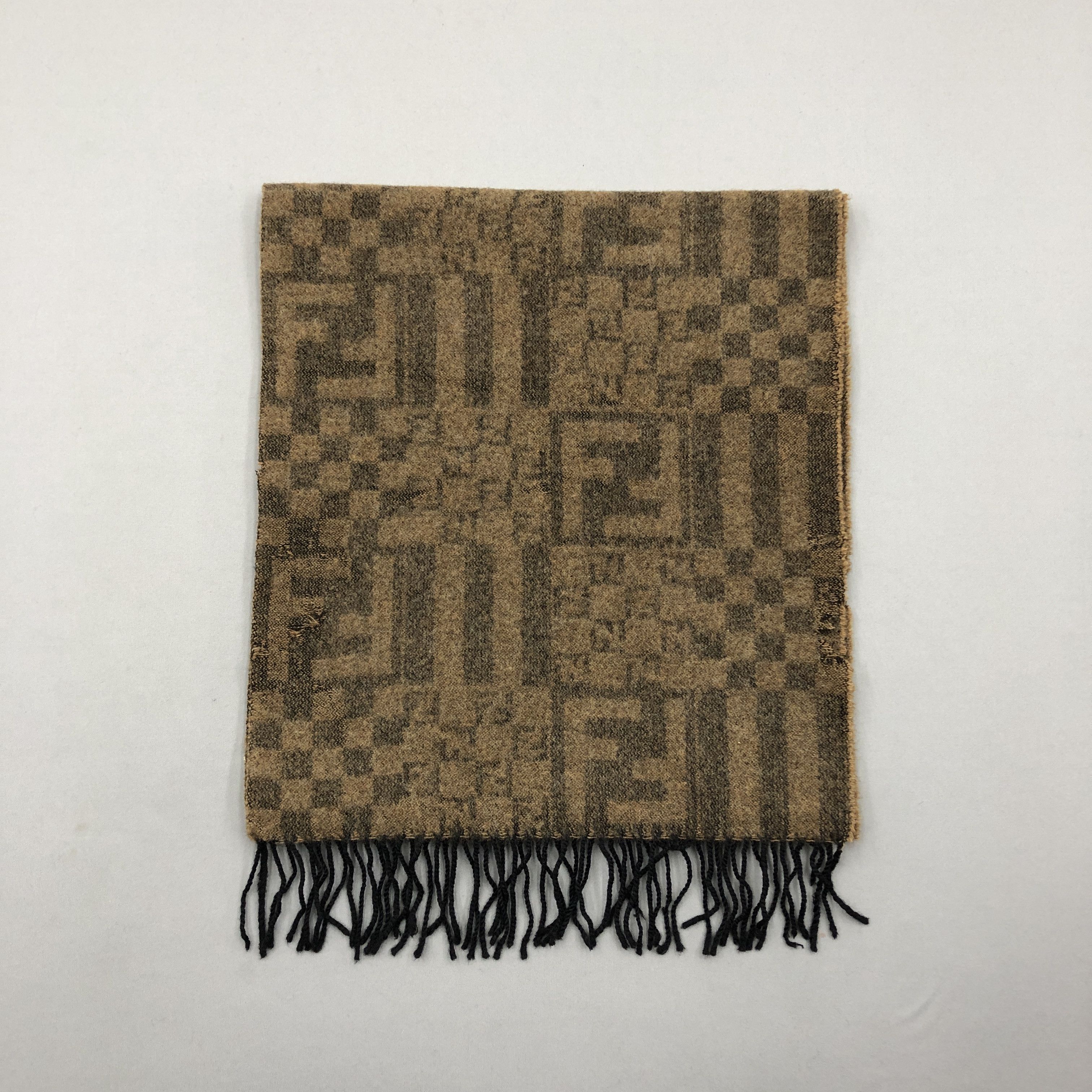 Fendi × Vintage Vintage Fendi Scarf Fendi Zucca FF Monogram Wool Scarves Size ONE SIZE - 2 Thumbnail