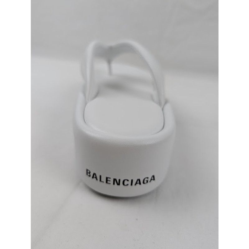 Balenciaga o1rshd1 Smooth Nappa/ Logo Slides in White/Black Size US 10 / IT 40 - 6 Thumbnail