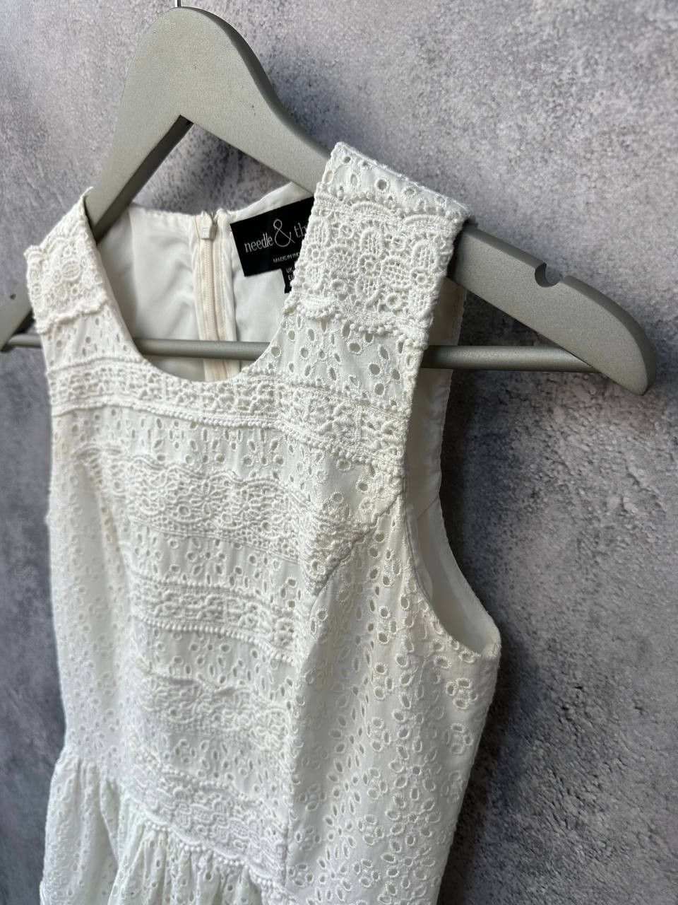 Needles Needle & Thread White Broderie Lace Sleeveless Dress Size S / US 4 / IT 40 - 6 Thumbnail