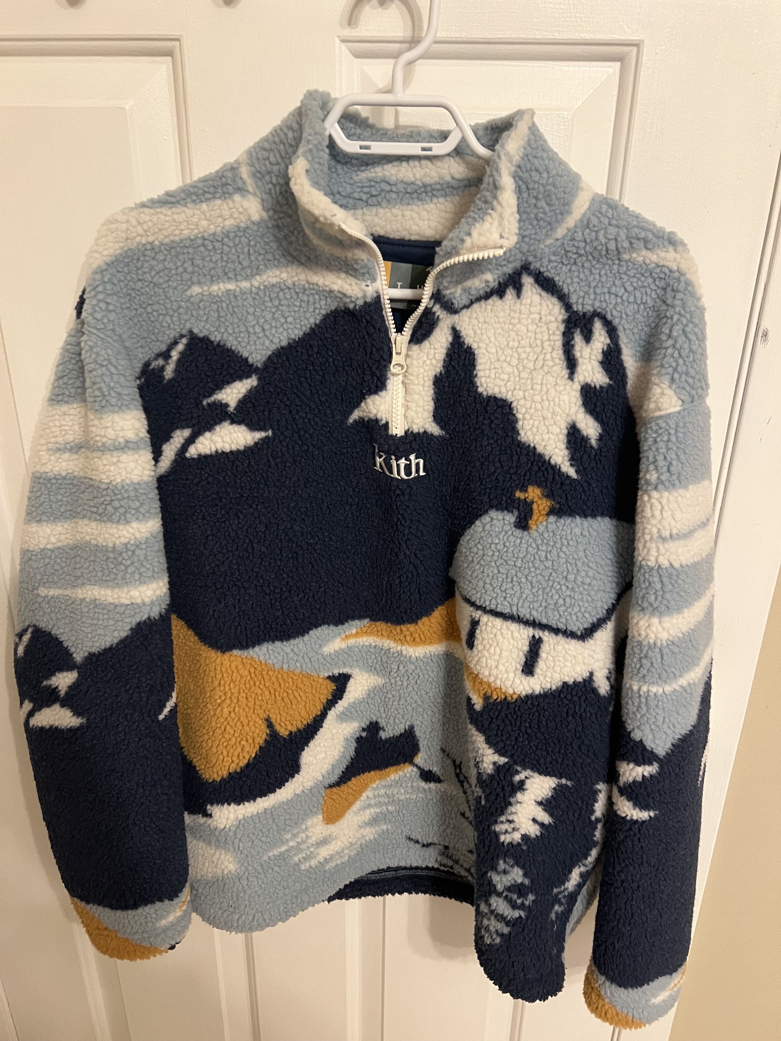 image of Kith Lakeside Claremont Sherpa Quarter Zip - Summit, Men's (Size Small)