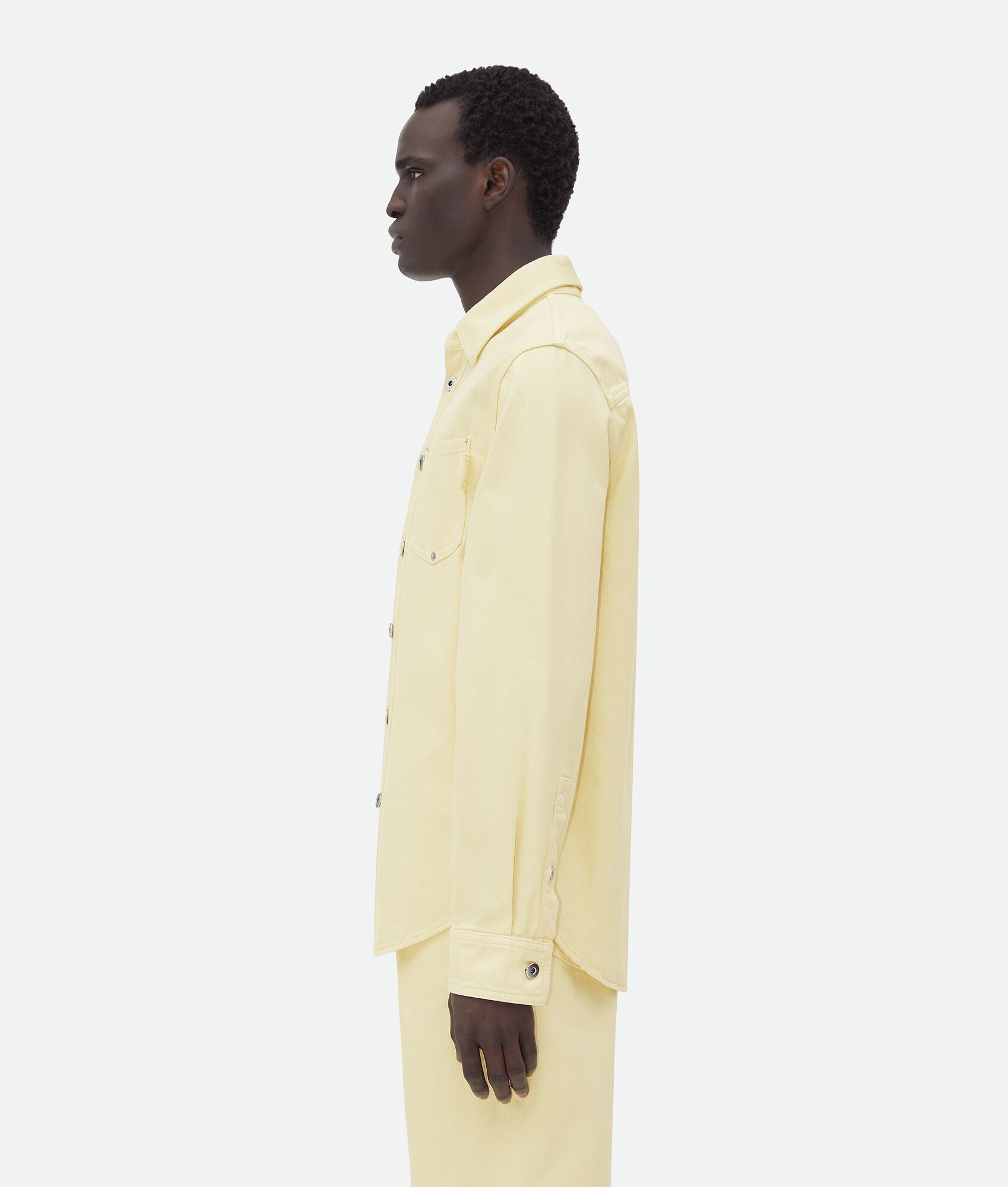 Bottega Veneta o1w1db10825 Wash Denim Shirt in Yellow Size US M / EU 48-50 / 2 - 2 Thumbnail