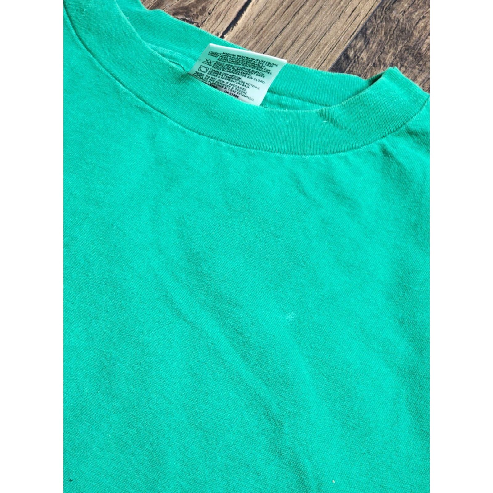 Hanes VINTAGE Hanes Her Way T-Shirt XL Green 90s Casual Women Single Stitch Cotton Size XL / US 12-14 / IT 48-50 - 5 Thumbnail