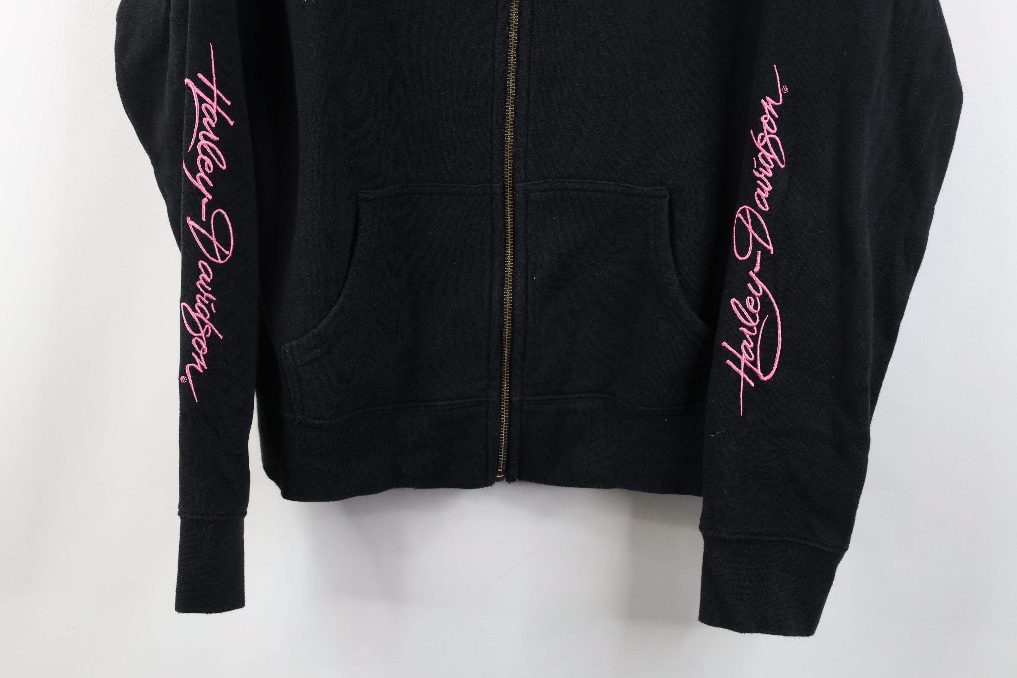 Harley Davidson Vintage Y2K Harley Davidson Full Zip Hoodie Sweatshirt Size XL / US 12-14 / IT 48-50 - 3 Thumbnail