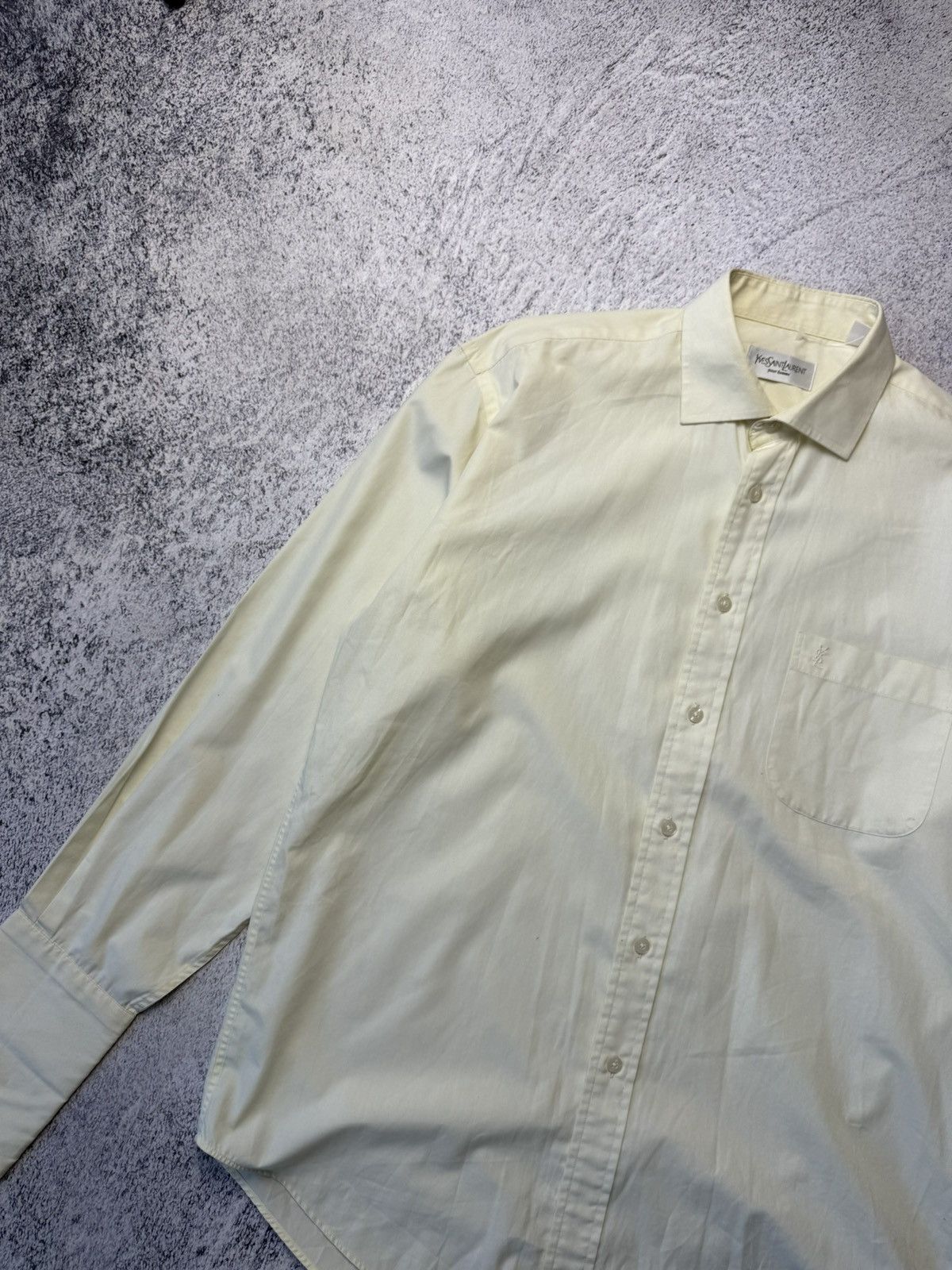 Vintage Yves Saint Laurent Classic Wedding Shirt with Cufflinks Size US L / EU 52-54 / 3 - 6 Thumbnail