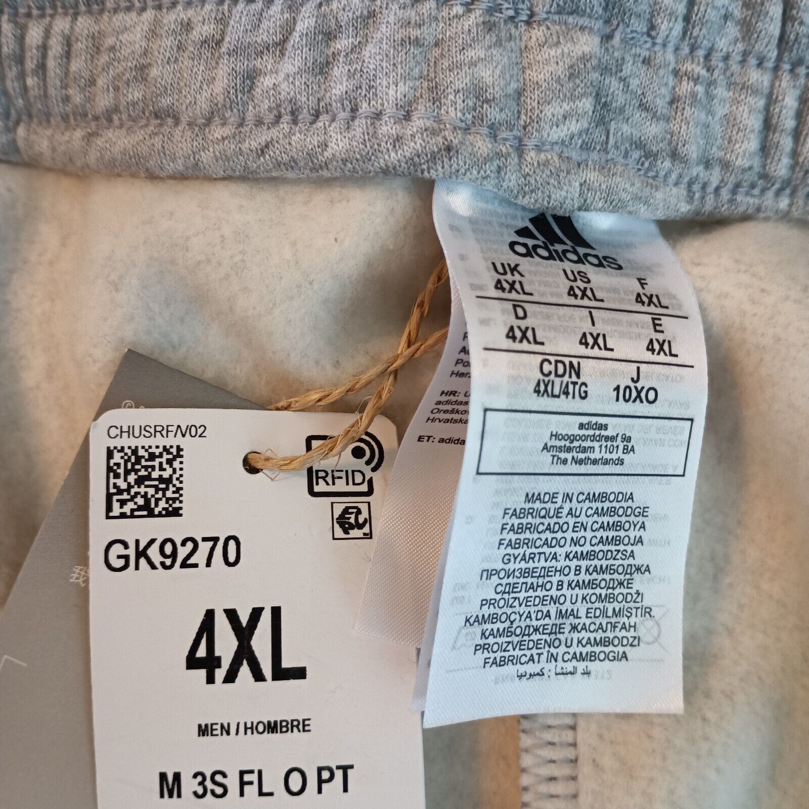 Adidas Adidas Sweatpants Men's 4XL Heather Gray Fleece Regular Fit Size US 44 / EU 60 - 6 Thumbnail