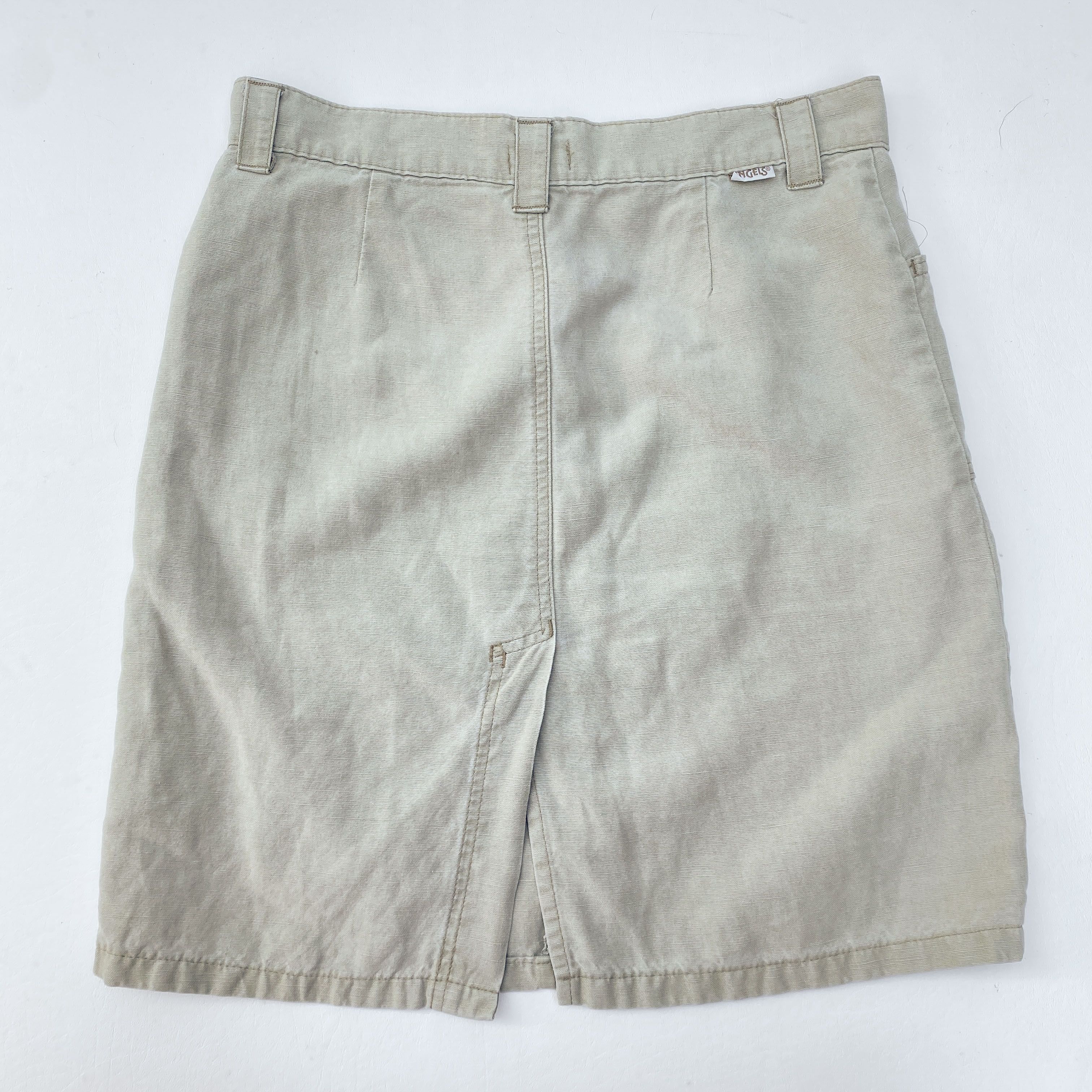 Vintage Khaki Green Utility Skirt - ANGELS Size 28" / US 6 / IT 42 - 7 Thumbnail