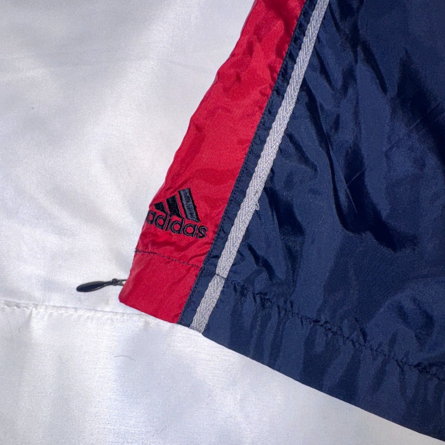 Adidas Vintage Adidas Track Pants XL Navy Baggy Windbreaker Jogger Zipper Ankle 90s Size US 36 / EU 52 - 2 Thumbnail