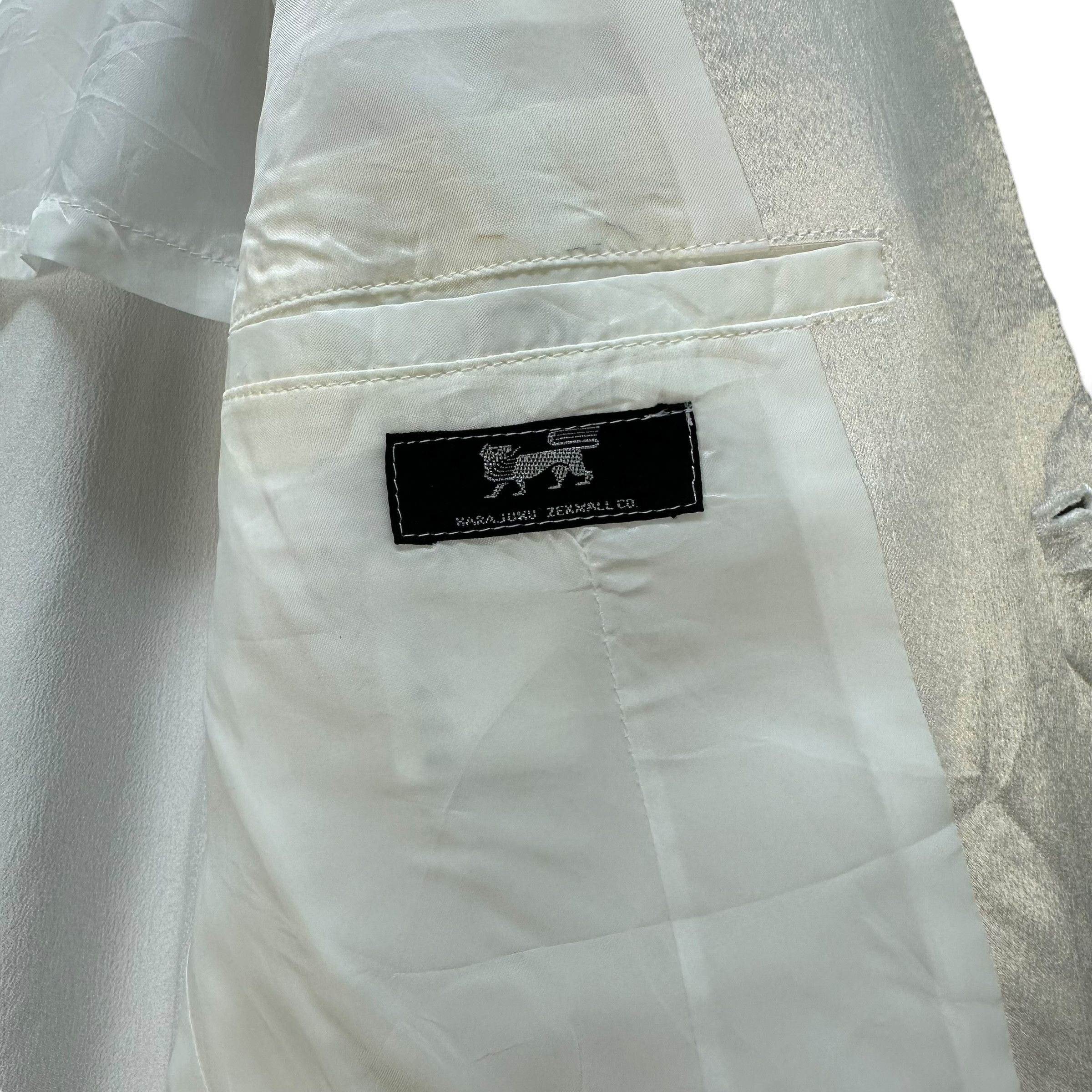 Japanese Brand HARAJUKU ZENMALL Shiny White Blazer Suit Jacket #A44-1006 Size 40R - 7 Thumbnail