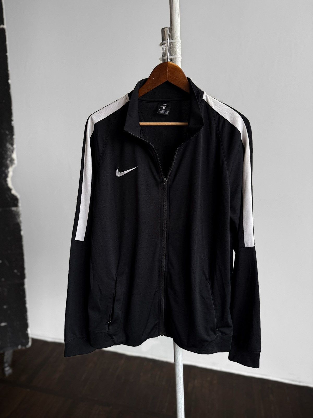 Nike Nike Mens Black Dri-FIT White Stripe Full Zip Track Jacket Size US XL / EU 56 / 4 - 1 Thumbnail