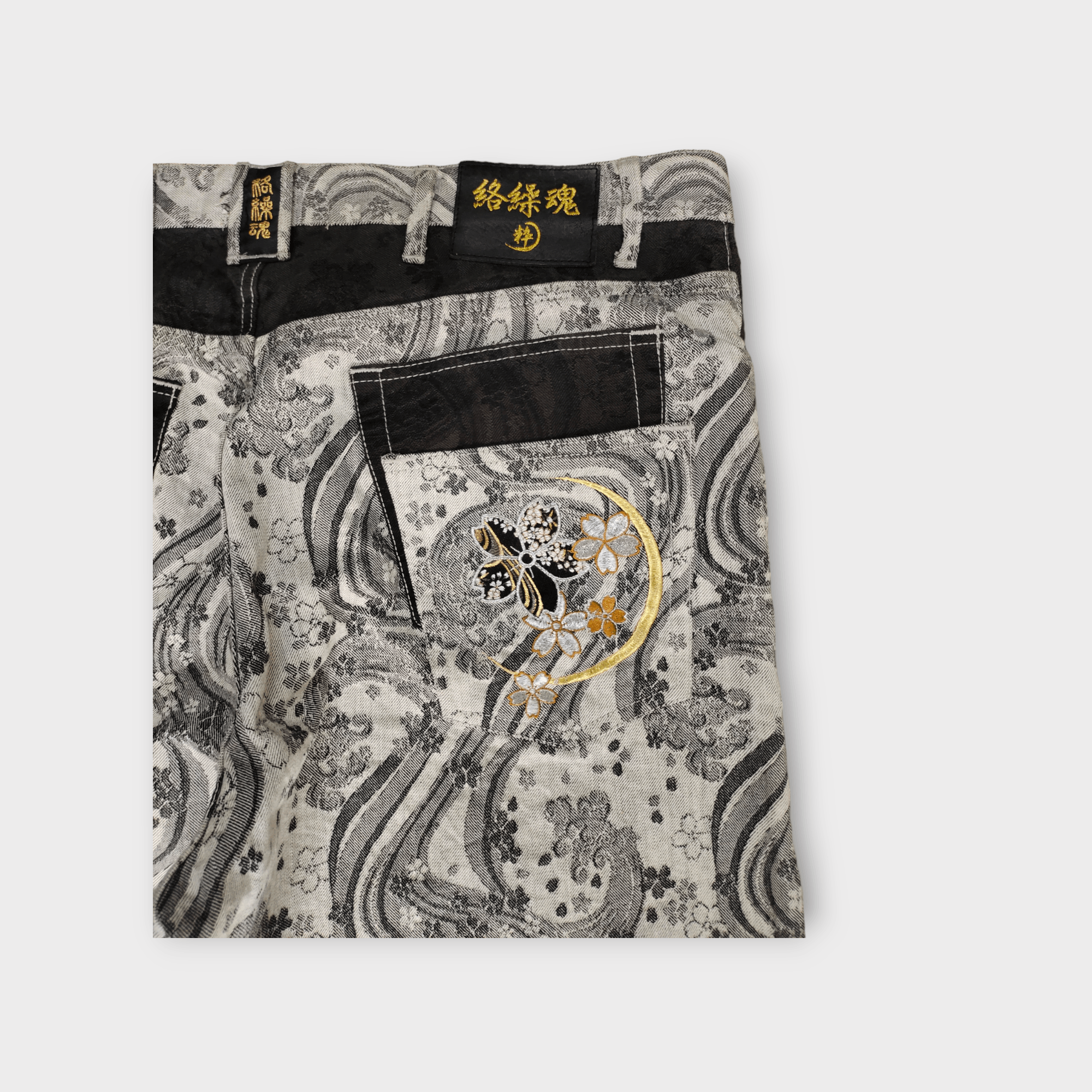 Karakuri Tamashii OG Karakuri Tamashi Sakura & Great Wave Embroider Baggy Jean Size US 39 - 13 Thumbnail