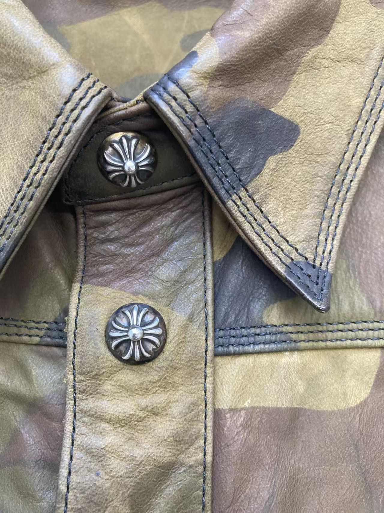 Chrome Hearts Chrome Hearts Fleur De Lis Leather Patch Camo Shirt Jacket Size M / US 6-8 / IT 42-44 - 4 Thumbnail