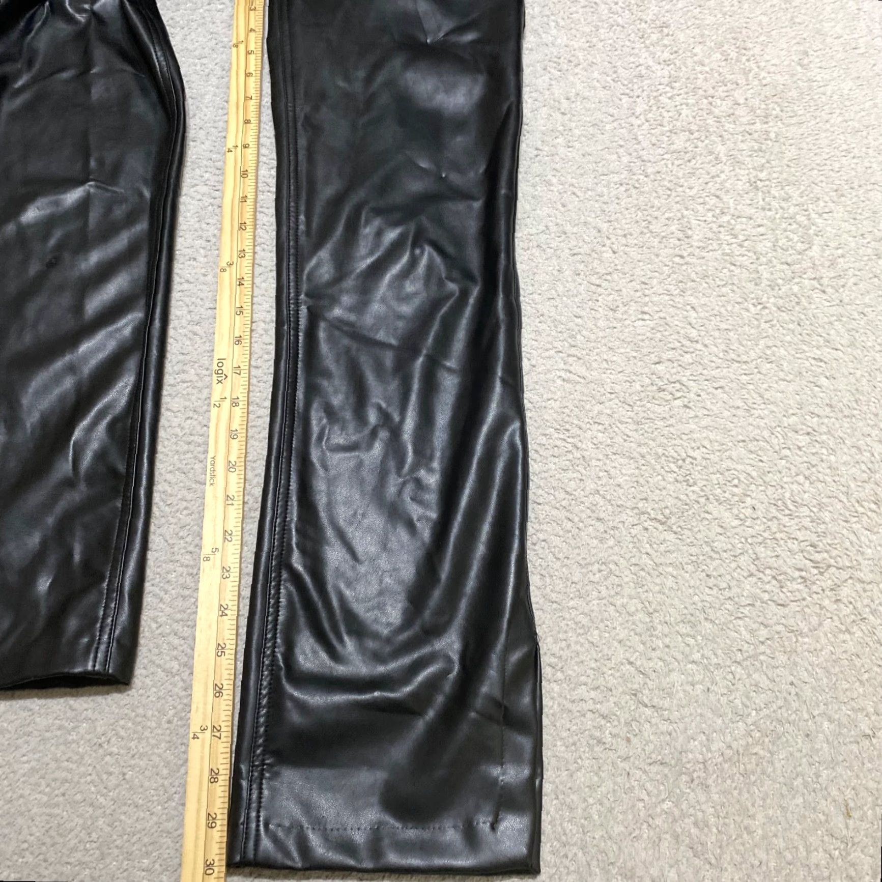 Abercrombie & Fitch Abercrombie & Fitch Womens Pants 0 Black Faux Vegan Leather High Rise Straight Casual 90s Womens Pants Size 25" / US 0 / IT 36 - 6 Thumbnail
