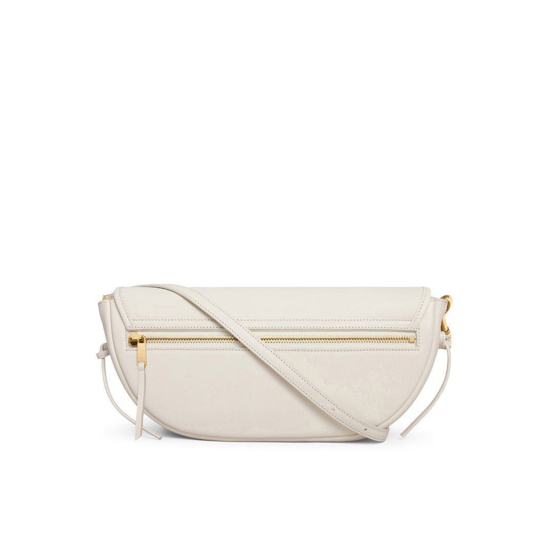Celine CELINE White Triomphe Small Crescent Soft Shoulder Bag New & Size ONE SIZE - 3 Thumbnail