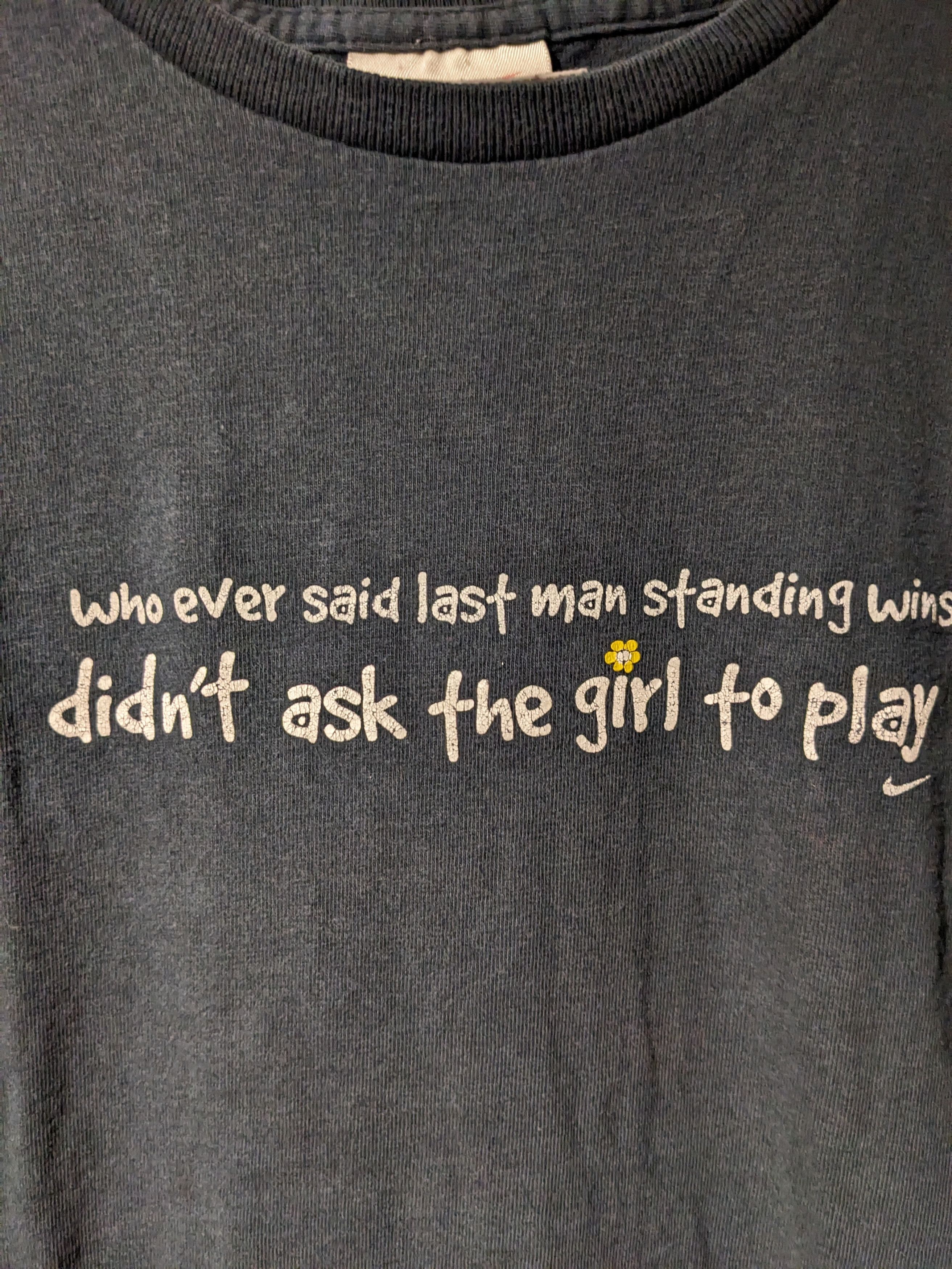 Nike × Vintage Vintage 90s Nike Whoever Said Last Man Womans Large T-Shirt Size L / US 10 / IT 46 - 2 Thumbnail
