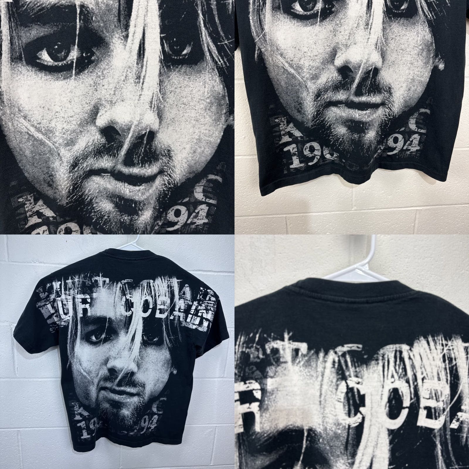 Vintage VINTAGE Kurt Cobain Nirvana Rock Eagle AOP T-Shirt Adult Large Black 90s Grunge Mens Size US L / EU 52-54 / 3 - 8 Thumbnail