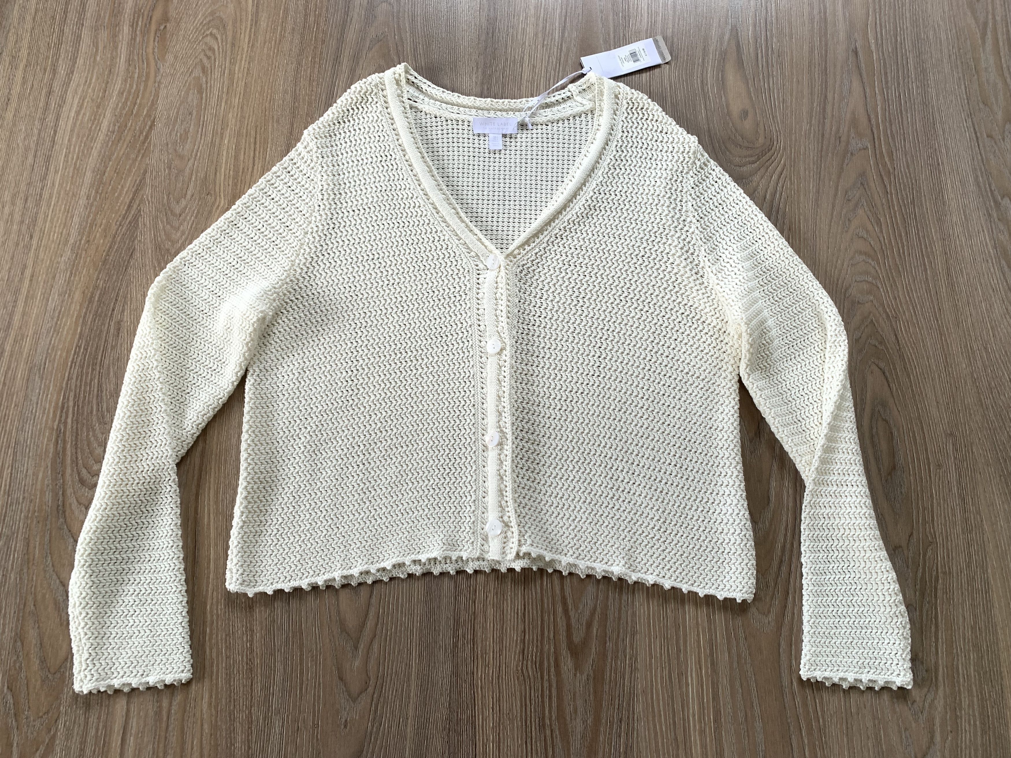 Other White Label The White Company Cotton Crochet Cardigan Size L / US 10 / IT 46 - 2 Thumbnail