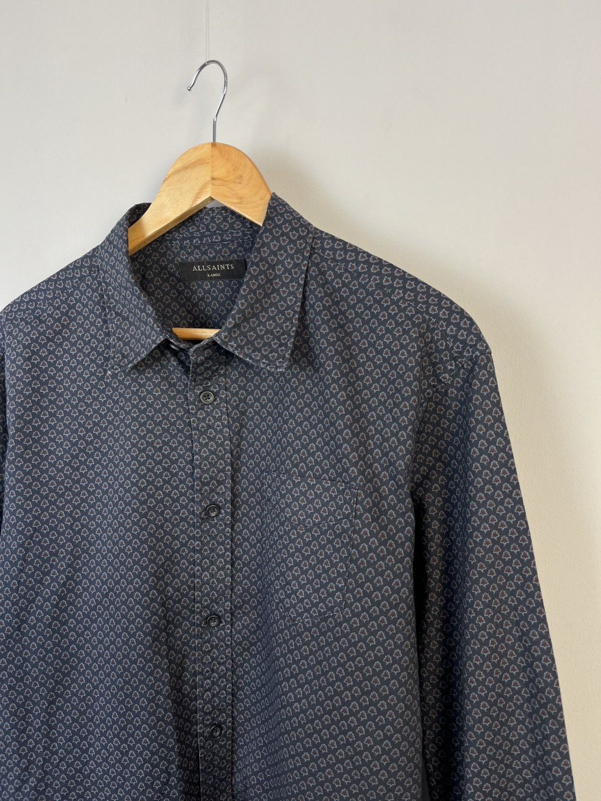 Allsaints Allsaints Deaux Cotton Long Sleeve Shirt Size US L / EU 52-54 / 3 - 3 Thumbnail