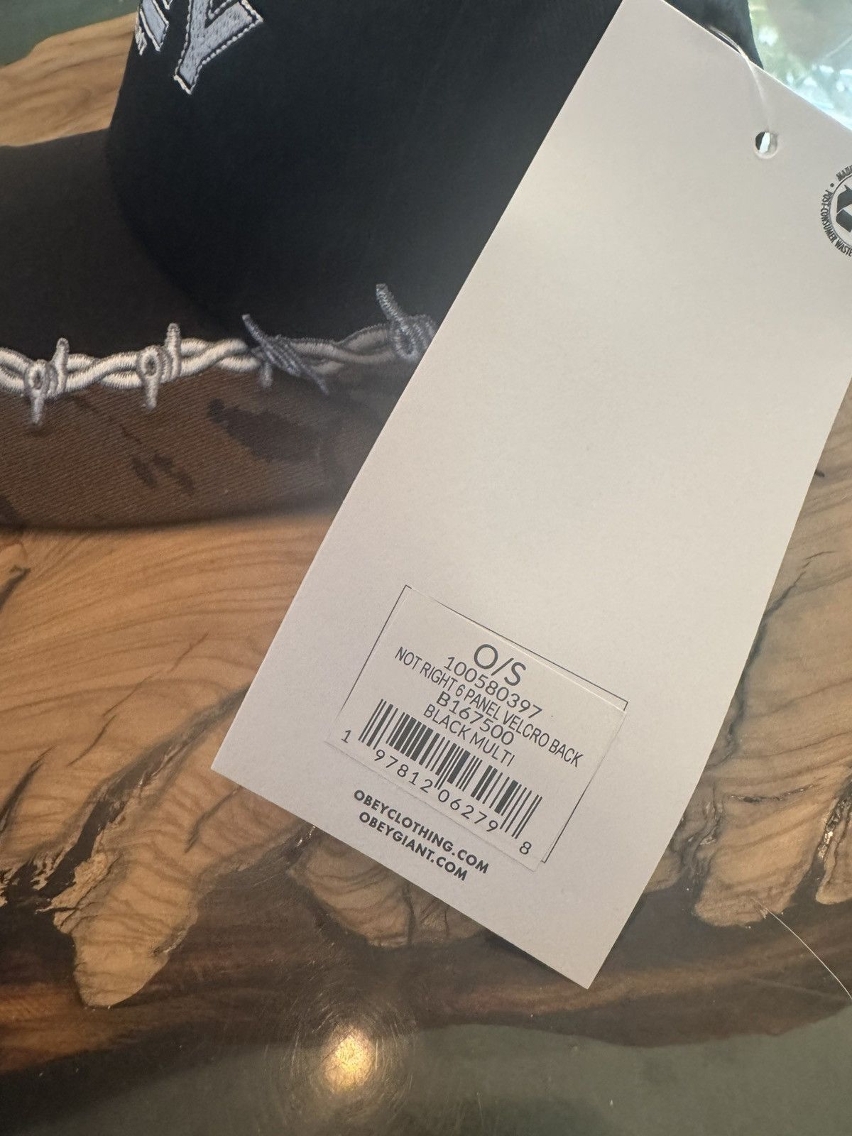 Obey × Shepard Fairey OBEY POSSE ‘Not Right’ Barbed Wire 2-Tone Dad Hat NEW Size ONE SIZE - 8 Thumbnail