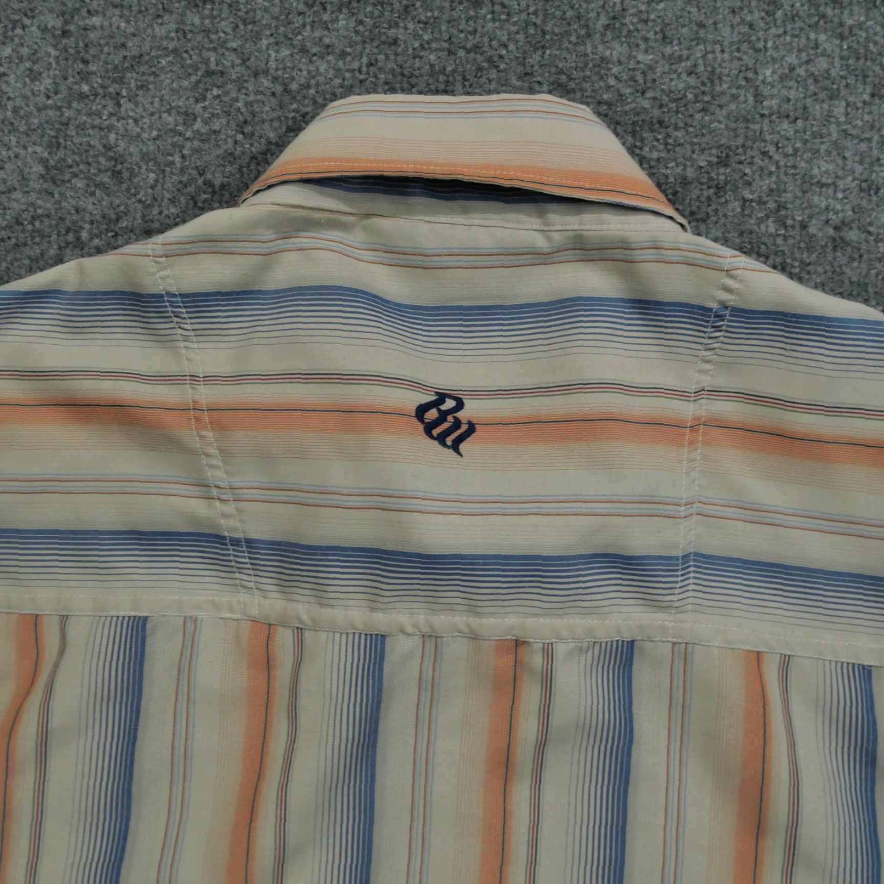 Rocawear VINTAGE Rocawear Shirt Mens 2XL Orange Blue Striped Button Up Long Sleeve Casual Classic Preppy Logo Size US XXL / EU 58 / 5 - 7 Thumbnail