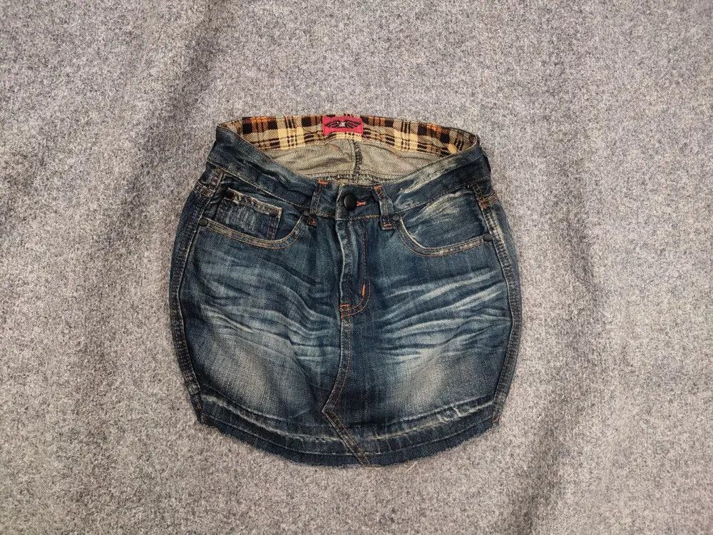 If Six Was Nine If Six Was Nine Sexy Vintage Japan Denim Mini Skirt Y2K Size 29" - 1 Thumbnail