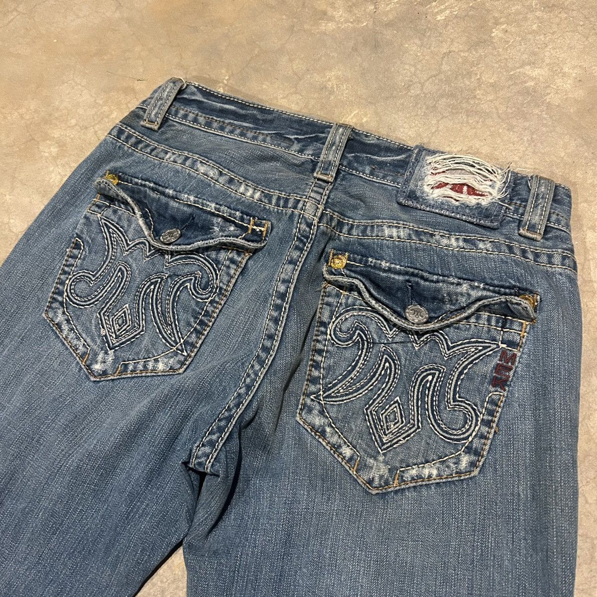 Mek Denim Vintage Y2K Mek Denim Bootcut Distressed Faded Jeans Cyber Size US 32 / EU 48 - 4 Thumbnail