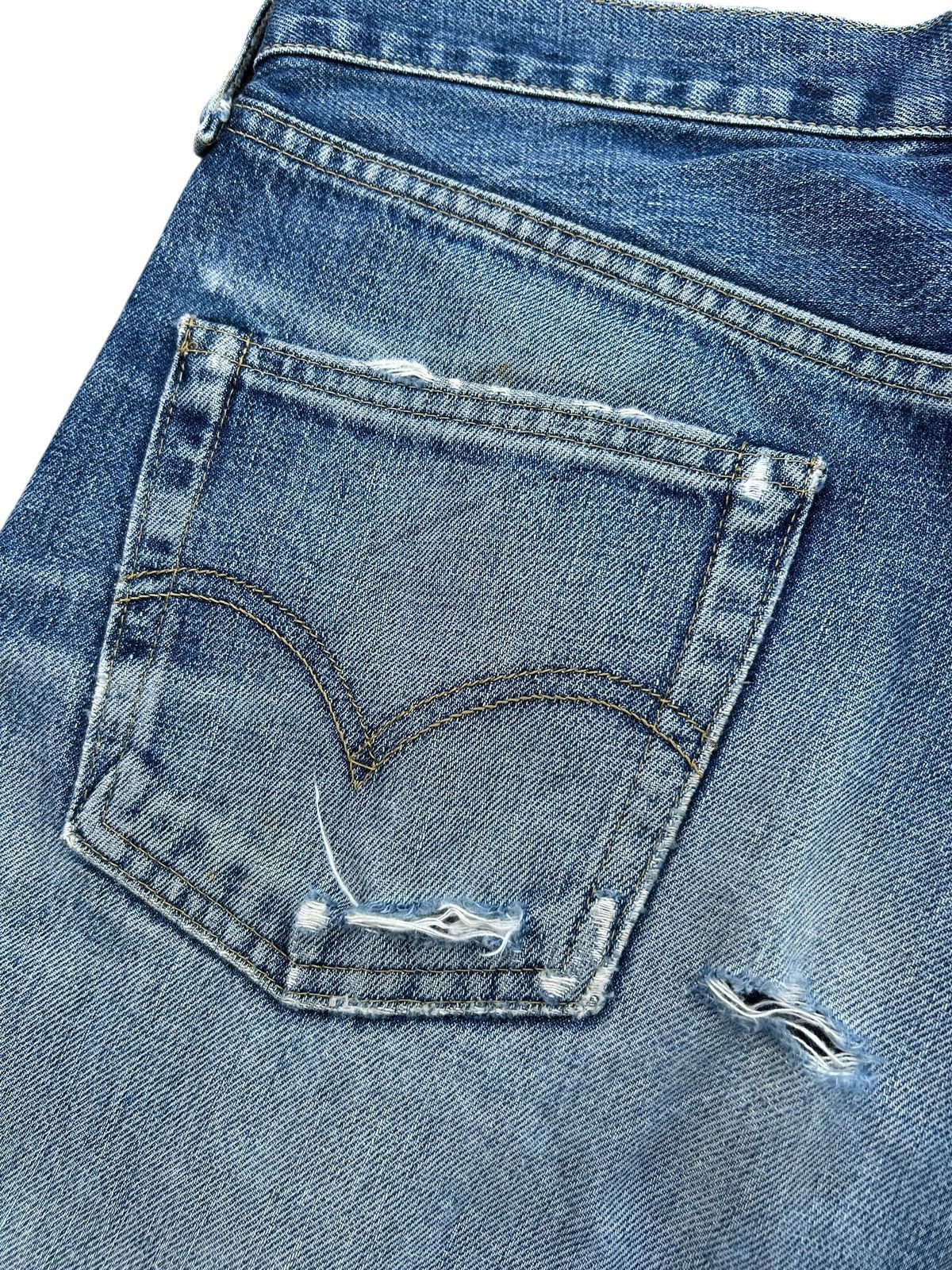 Kapital Thrashed Vintage Levis Big E Selvedge Denim Jeans Size US 31 - 16 Thumbnail