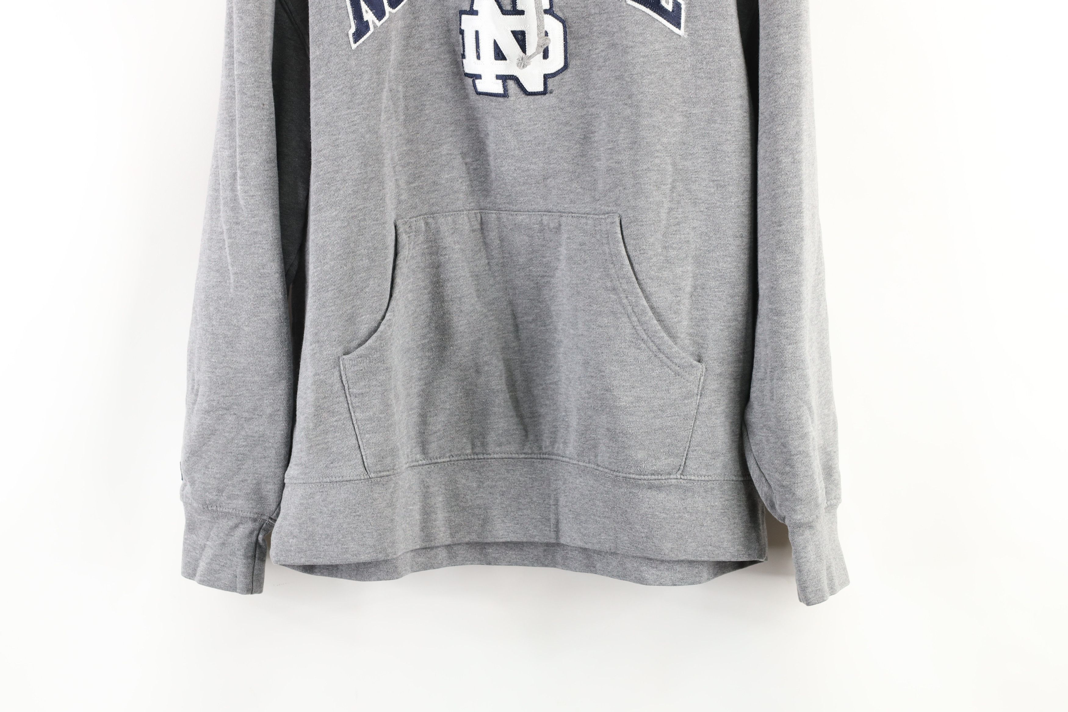 Jansport × Vintage Vintage 90s Spell Out Notre Dame University Hoodie Gray Size US L / EU 52-54 / 3 - 3 Thumbnail