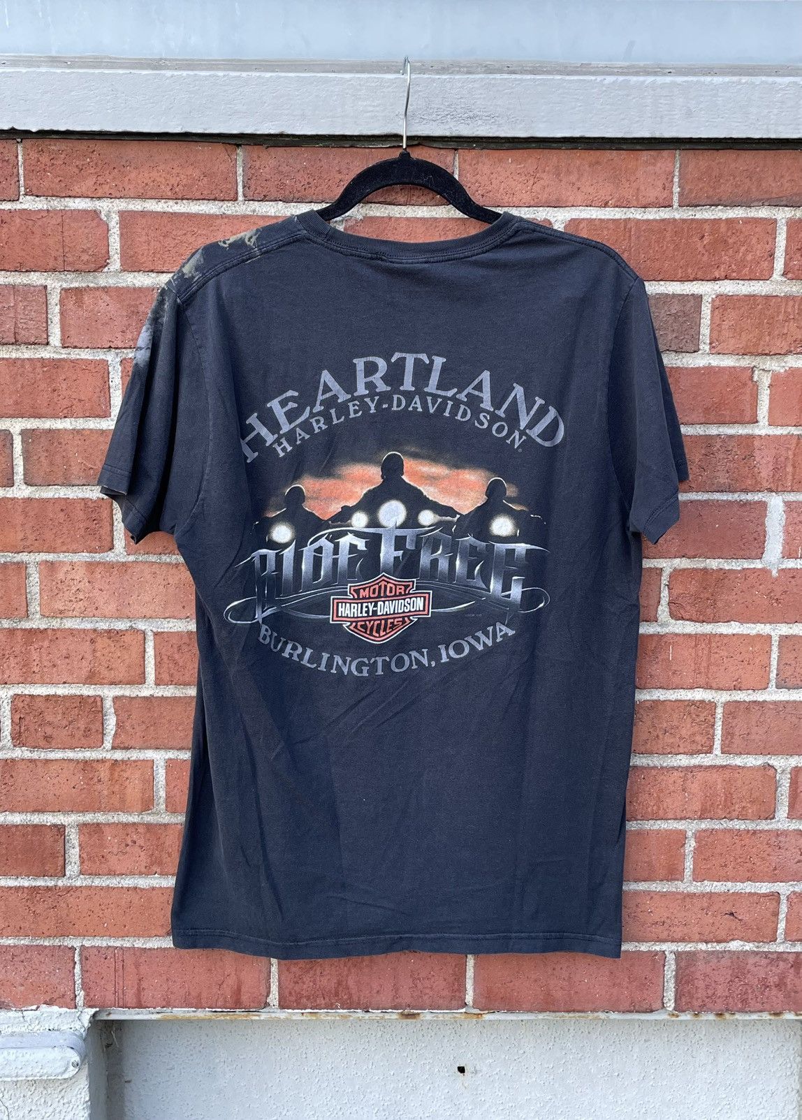 Harley Davidson 09 Harley Davidson Skull Lightning Dual Print Graphic TShirt Size US L / EU 52-54 / 3 - 5 Thumbnail