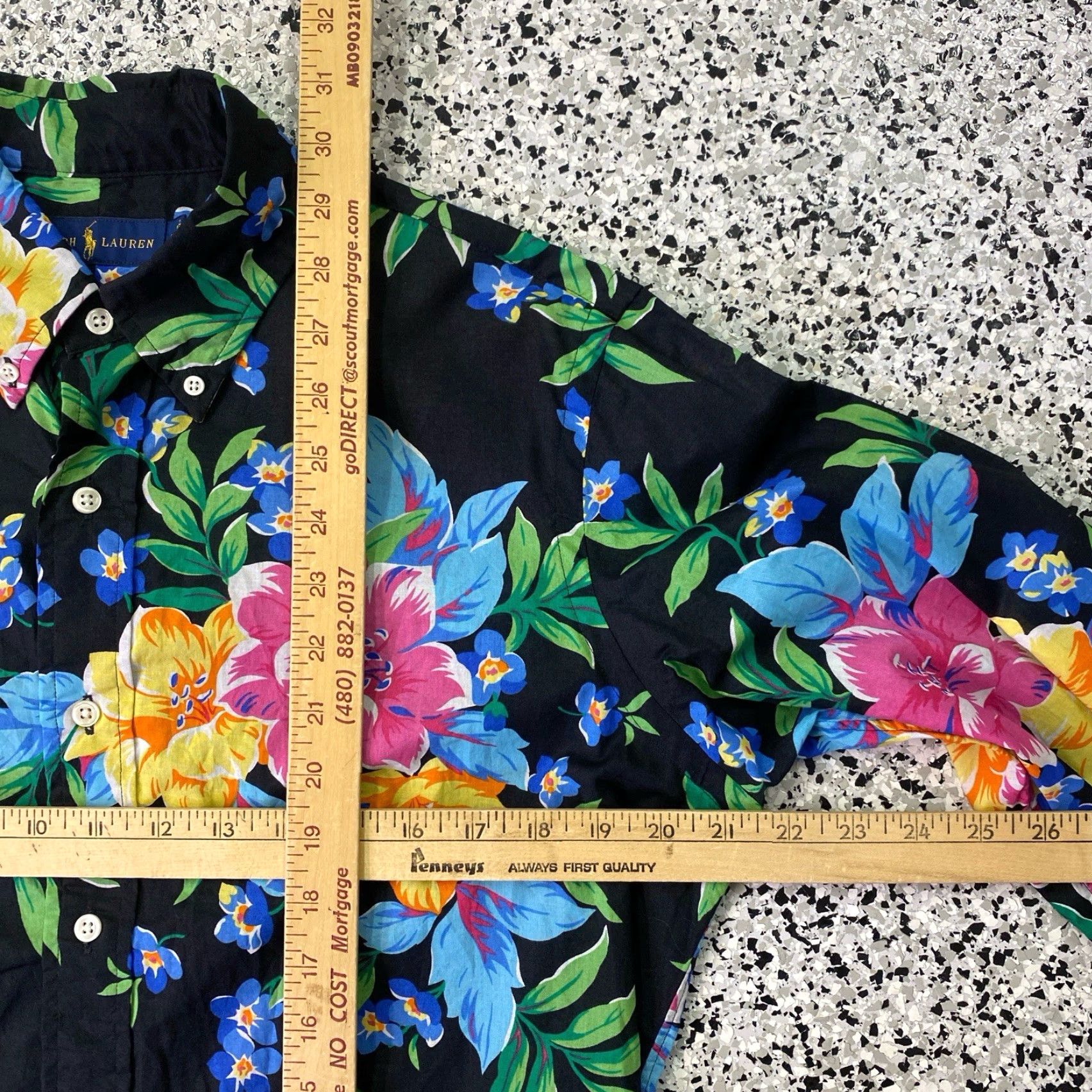 Ralph Lauren Ralph Lauren Button-Up Shirt Mens Medium Black Long Sleeve Floral Cotton Button-Down Shirt Size US M / EU 48-50 / 2 - 4 Thumbnail