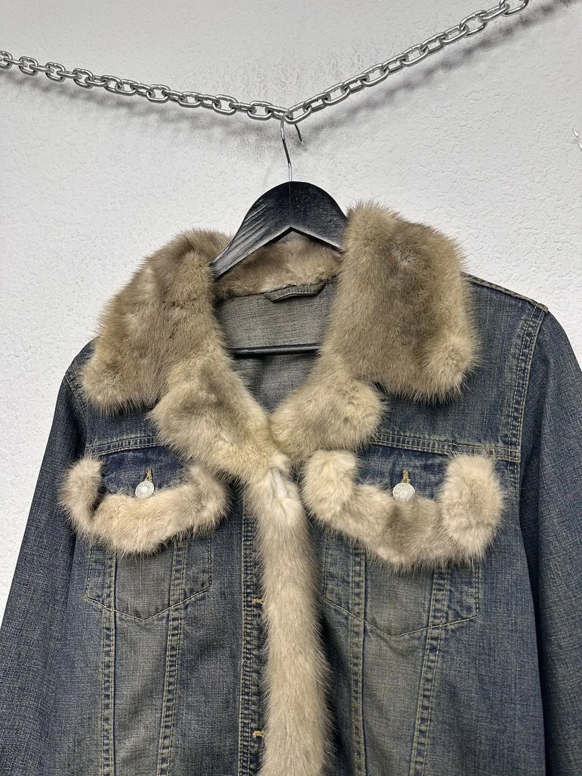 Vintage Ifsixwasnine Leather Denim Jacket Y2K Japan Hoodie Fur Goa Size M / US 6-8 / IT 42-44 - 3 Thumbnail