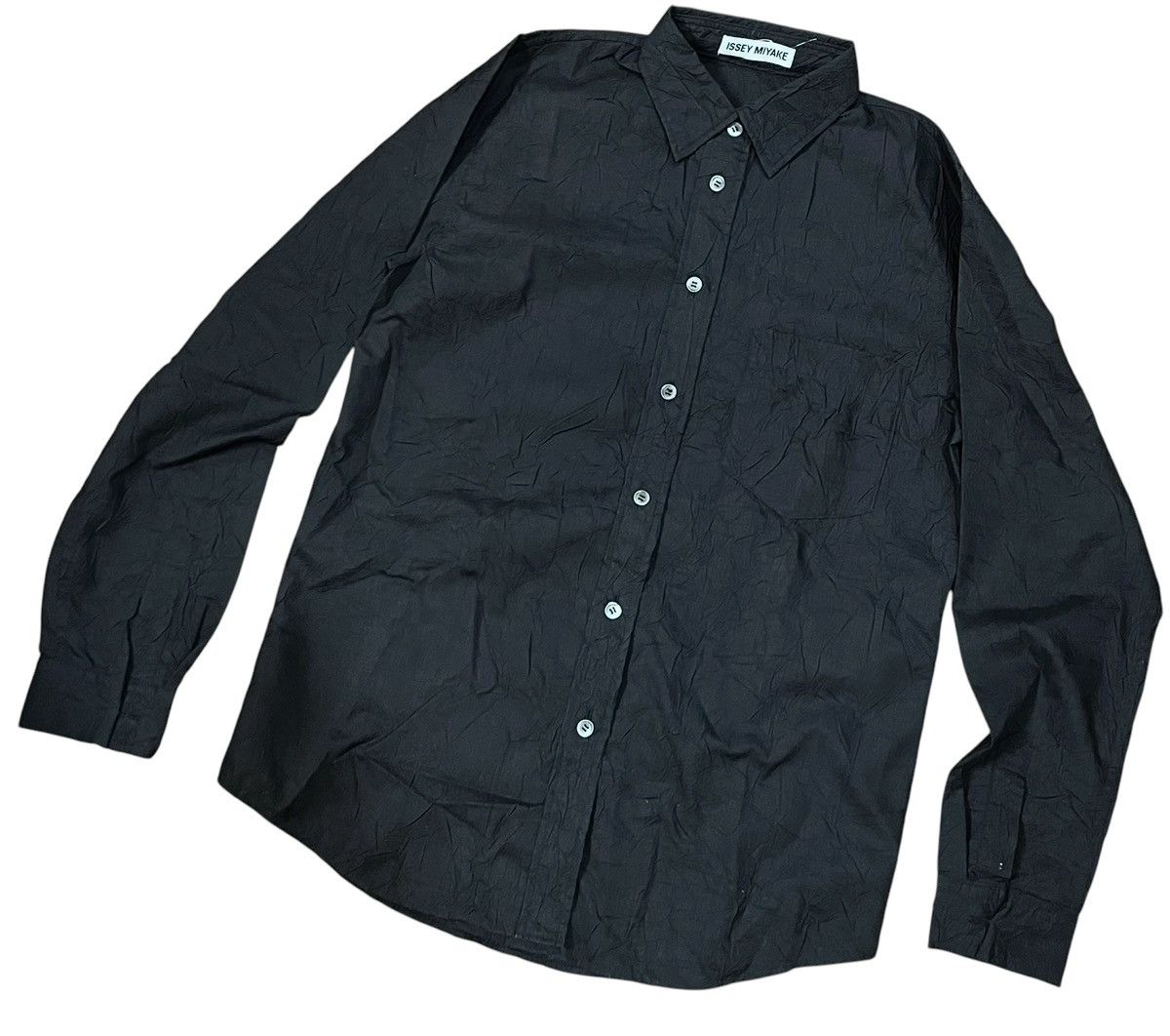 Issey Miyake Vintage issey miyake black crumpled button up shirt Size US M / EU 48-50 / 2 - 5 Thumbnail