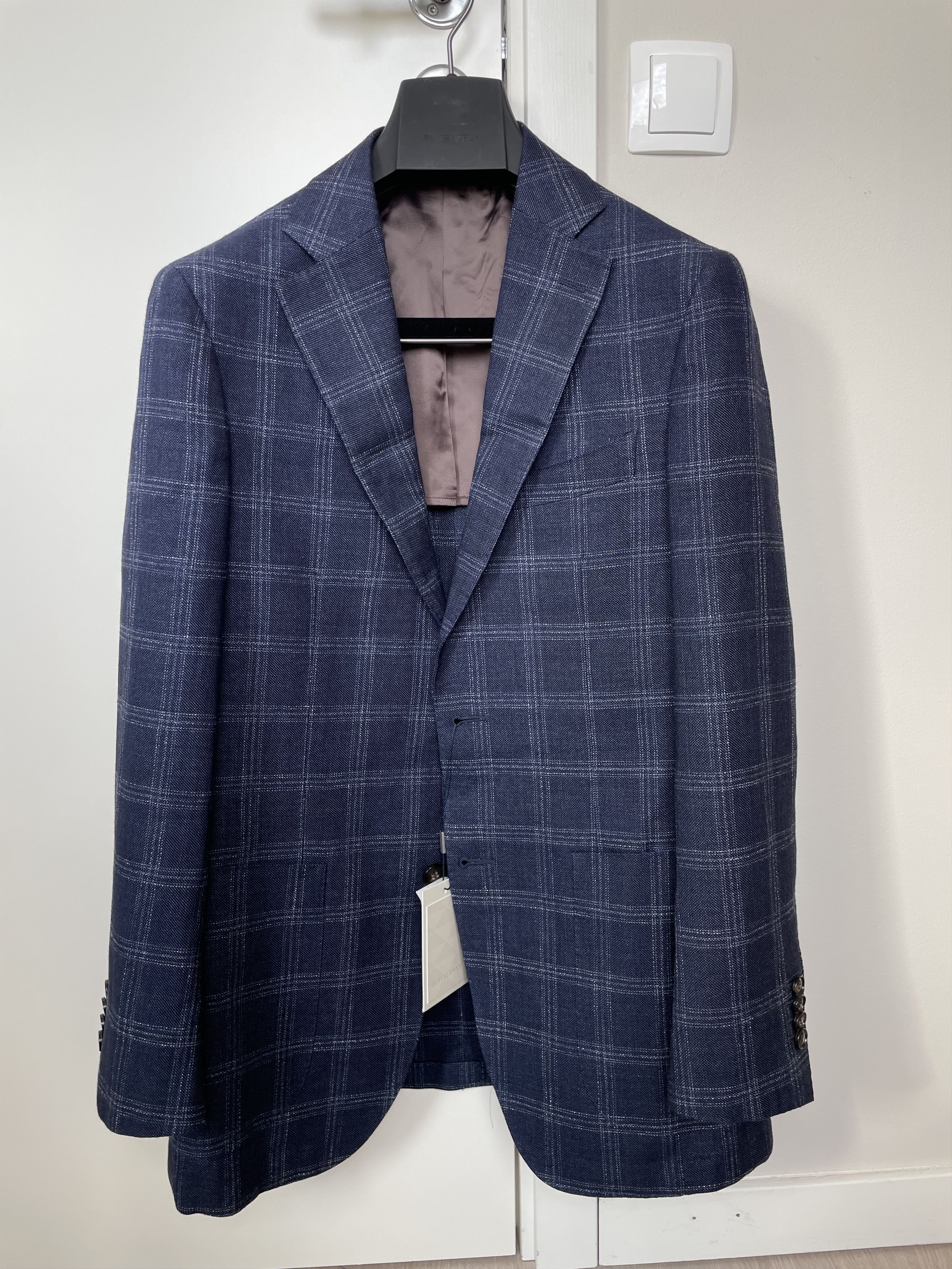 Suitsupply NWT Suitsupply mid blue checked summer jacket, size 38R\EU48 Size 38R - 1 Thumbnail