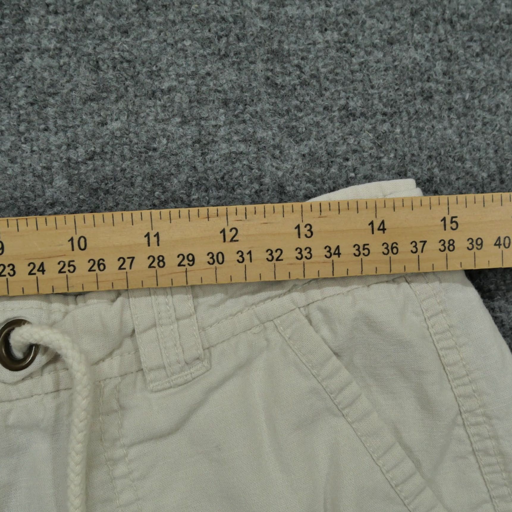 Old Navy Old Navy Cargo Pants Womens 8 Cream White Cropped Cotton Linen Blend Y2K Size 30" / US 8 / IT 44 - 5 Thumbnail