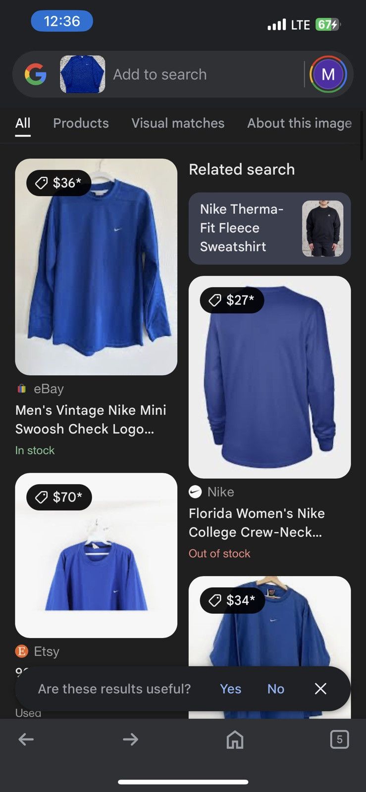 Nike × Vintage 1990s Vintage Nike Blue Embroidered Swoosh Fleece Thermal Size US XL / EU 56 / 4 - 8 Thumbnail