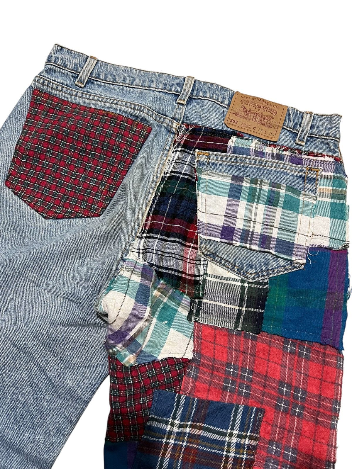 Levi's 90s Levis 505 patchwork flannel Regular denim pants Size US 34 / EU 50 - 9 Thumbnail