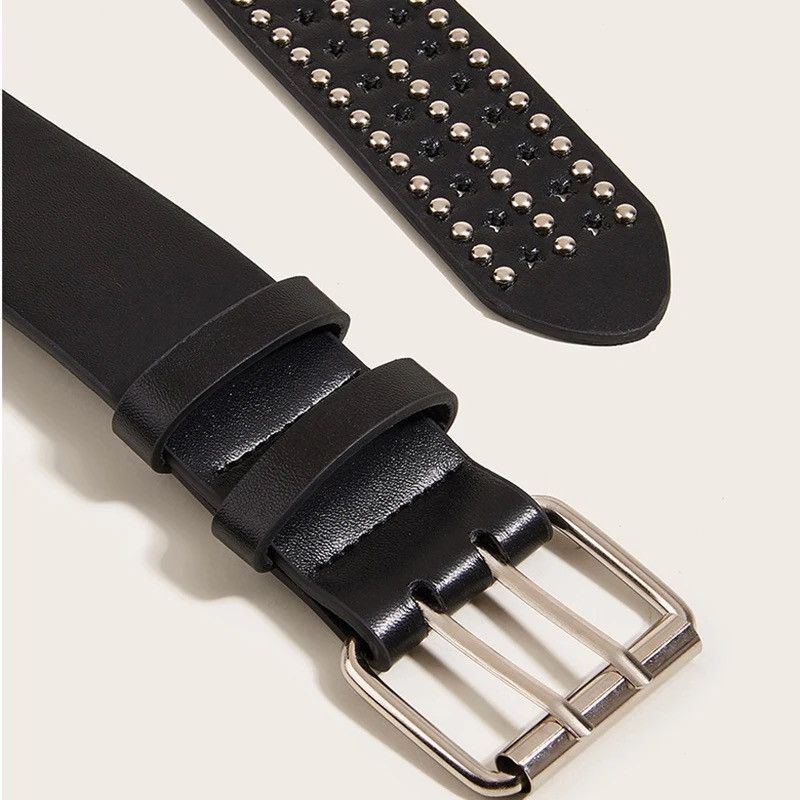 Other Waistband Square Buckle Luxury Waist Rivet Retro Belts Size ONE SIZE - 2 Thumbnail