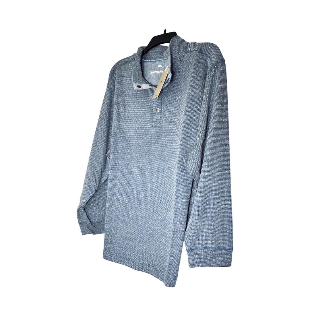Tommy Bahama Tommy Bahama Mens Blue Big And Tall Half Snap Mock Neck Swea Size US XXL / EU 58 / 5 - 4 Thumbnail