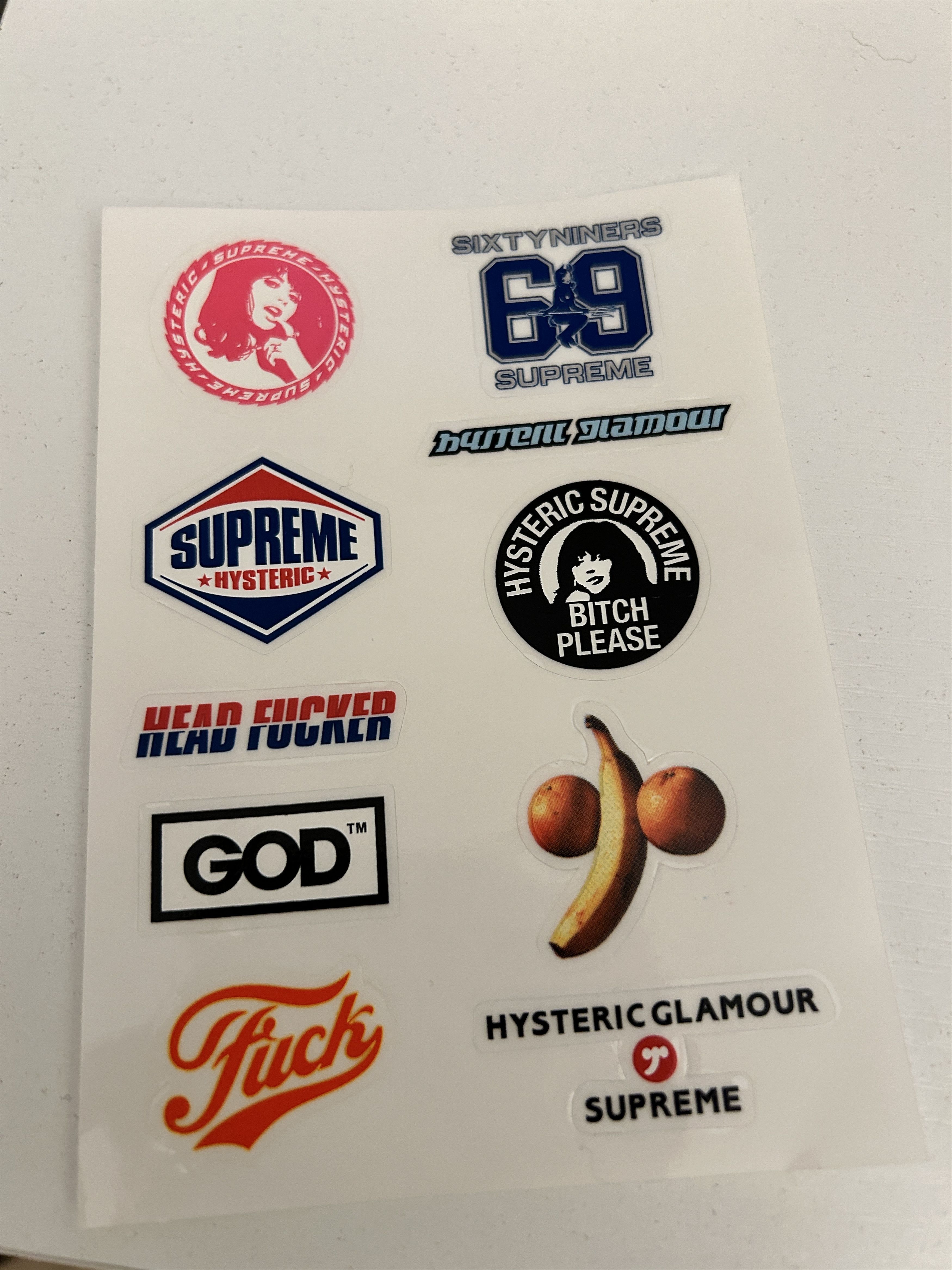 Hysteric Glamour × Supreme Supreme Hysteric Glamour 10 Stickers On 1 Sheet FW24 Size ONE SIZE - 1 Preview