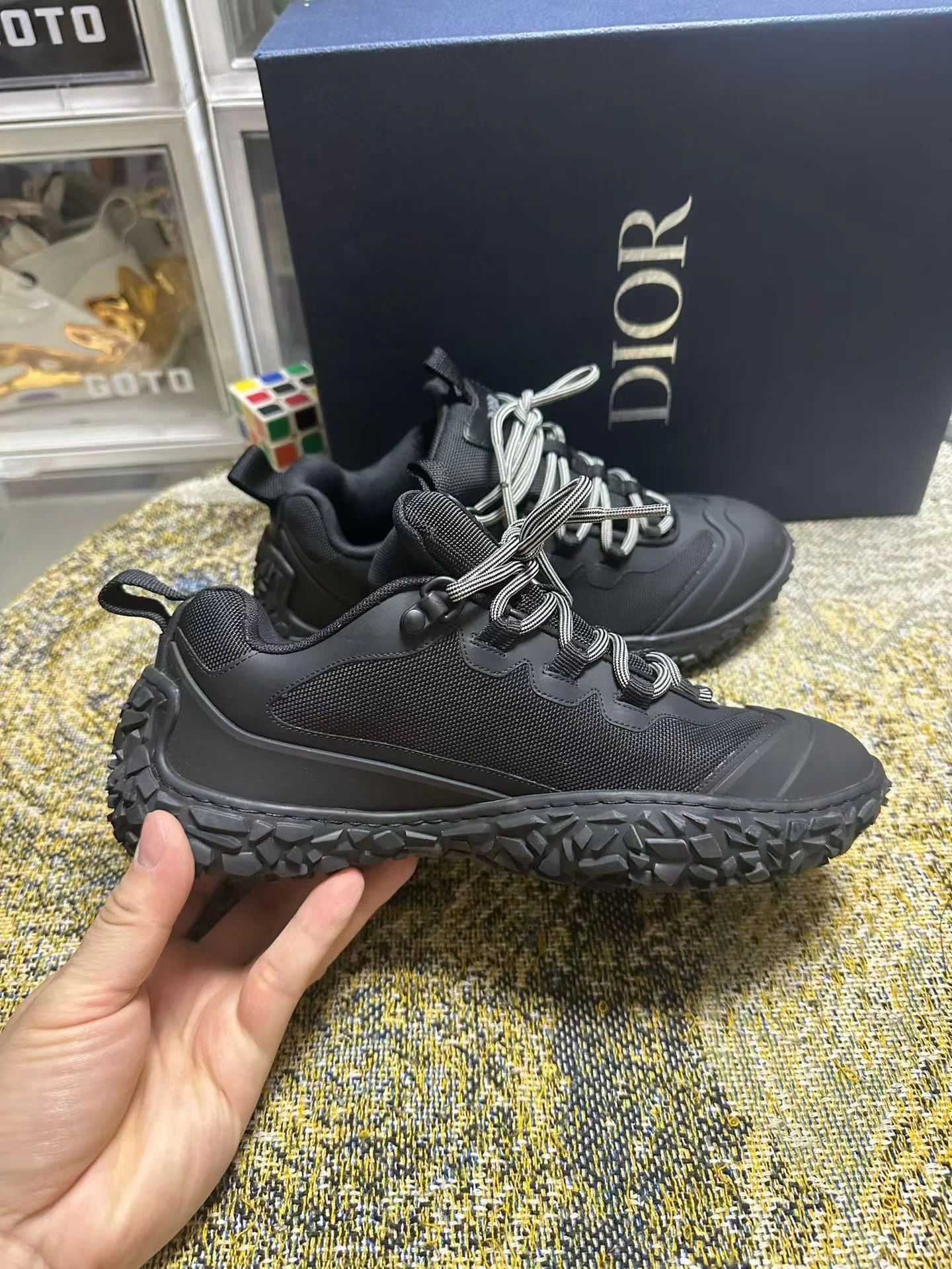Dior DIOR Diorizon Fabric Logo Low Top Sneaker Black 39 EU Size US 6 / EU 39 - 4 Thumbnail
