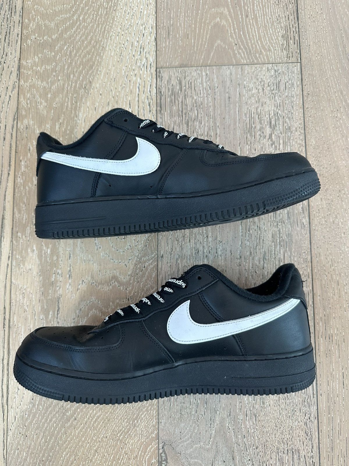 Supreme Nike Air Force 1 Low Supreme Black White Size US 11.5 / EU 44-45 - 5 Thumbnail