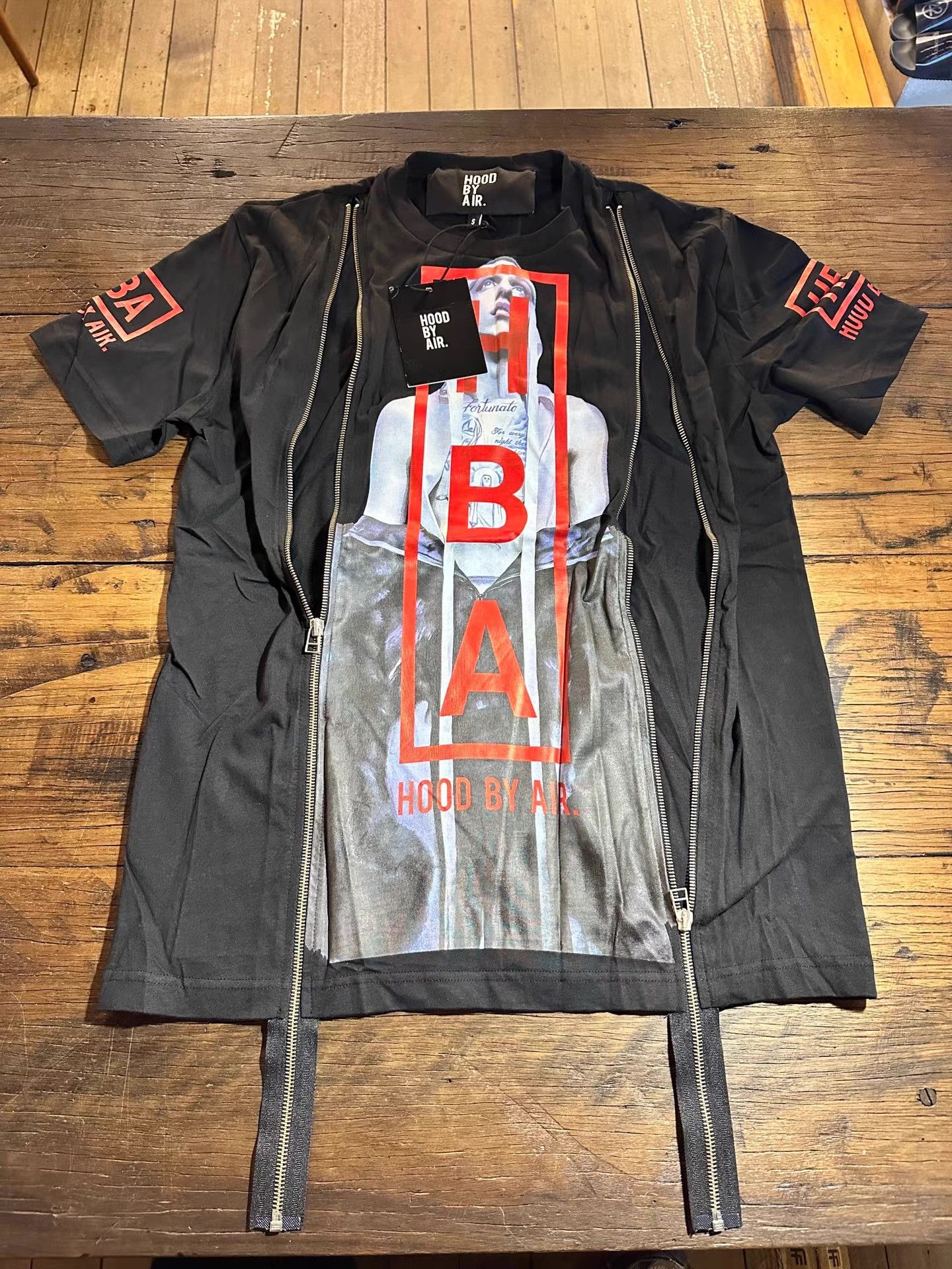 Hood By Air Hood By Air Double Zip Logo T-Shirt | Grailed