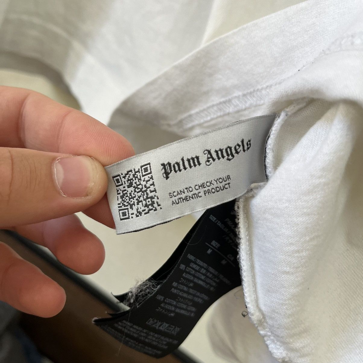 Palm Angels Palm Angels Bel Air Sprayed Logo Print T-Shirt White Pink Size US M / EU 48-50 / 2 - 9 Thumbnail