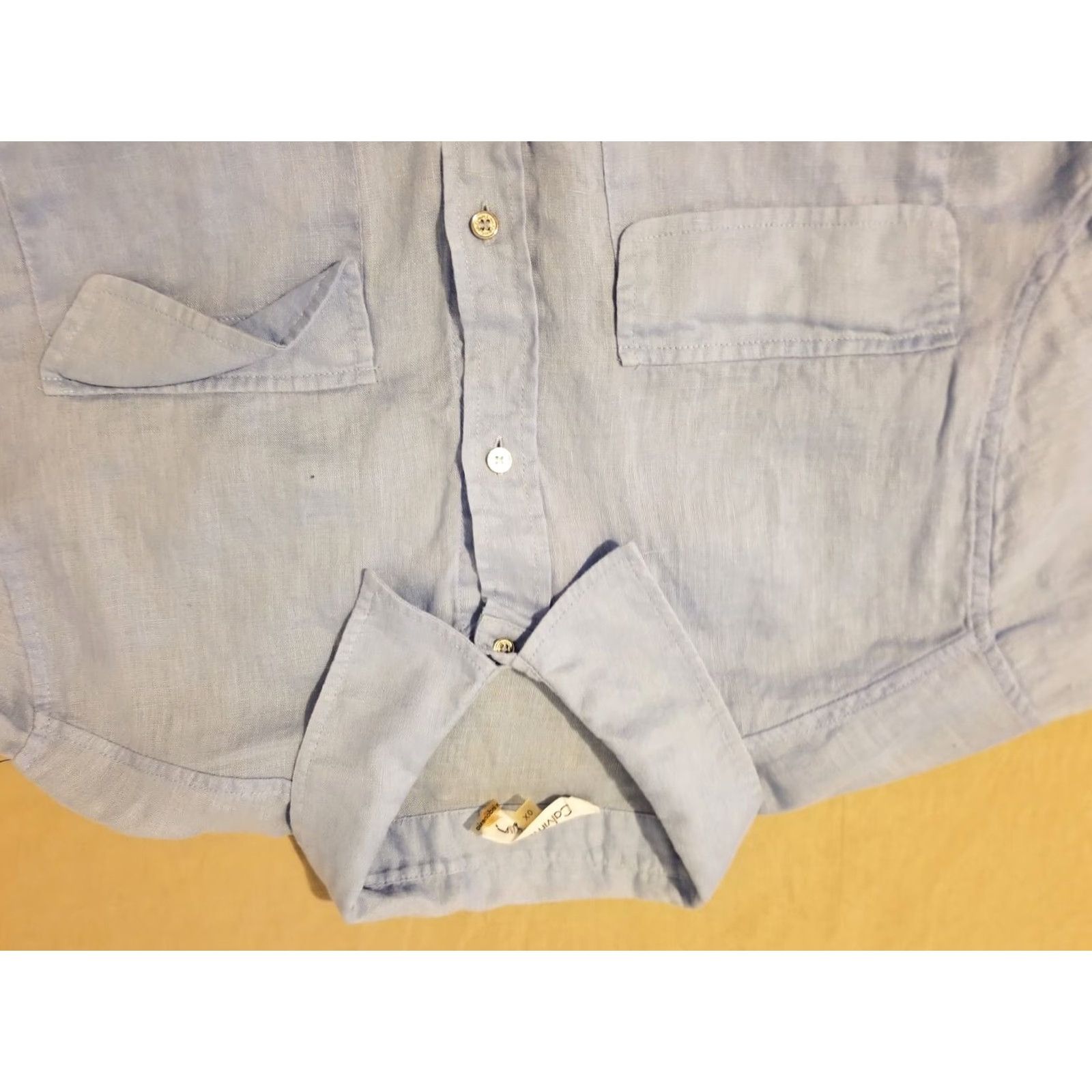 Vintage Womens Calvin Klein Linen Dress Shirt XL Blue Button Blouse Womens XL Blue Linen CK Dress Shirt Blouse Size XL / US 12-14 / IT 48-50 - 2 Thumbnail