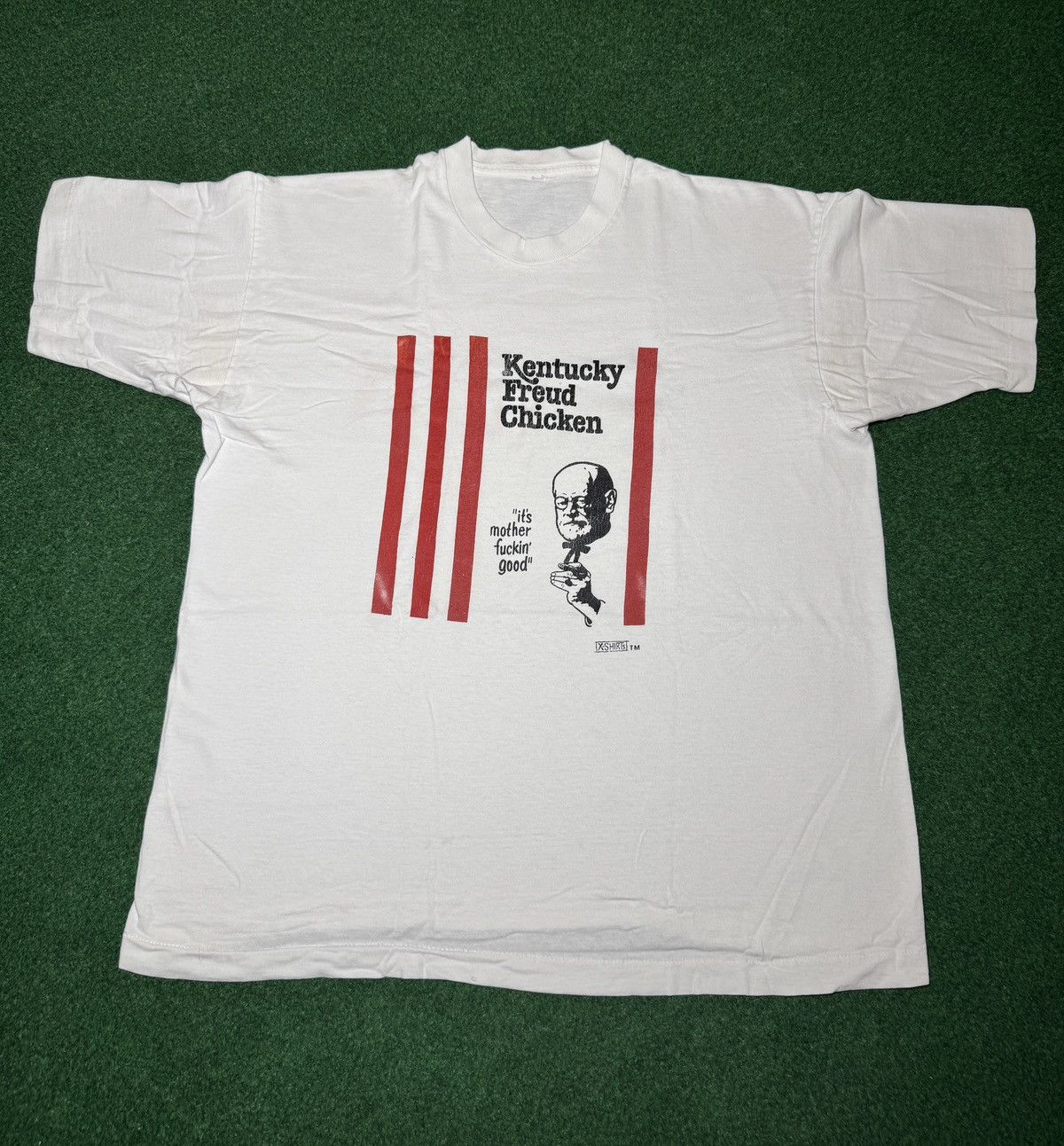 Vintage Vtg 90s Kentucky Freud Chicken RARE KFC Sigmond Freud Shirt Size US XL / EU 56 / 4 - 1 Thumbnail