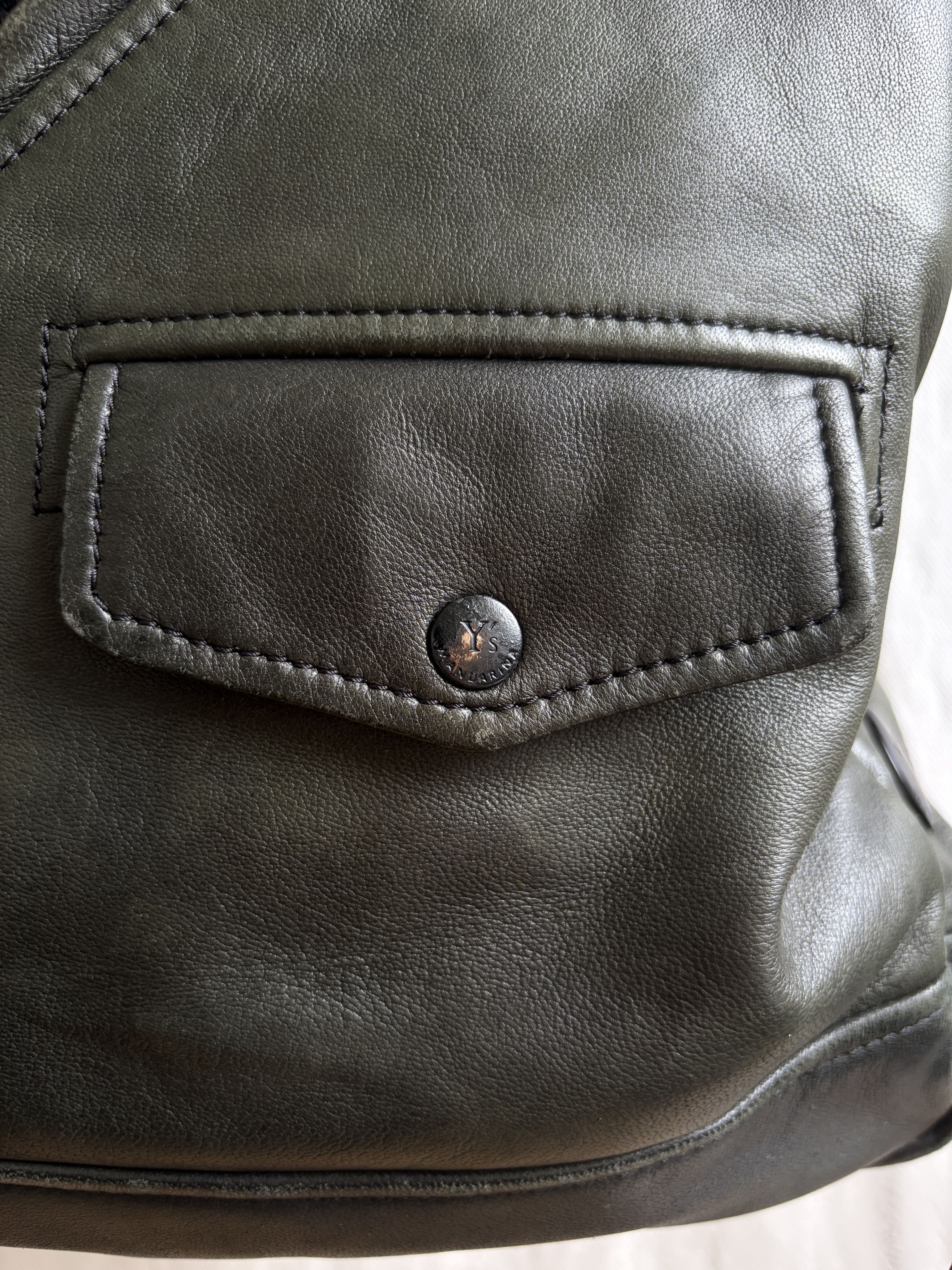 Yohji Yamamoto Y’s x Mandarina Duck AW07 Olive Leather Shoulder Bag Size ONE SIZE - 5 Thumbnail
