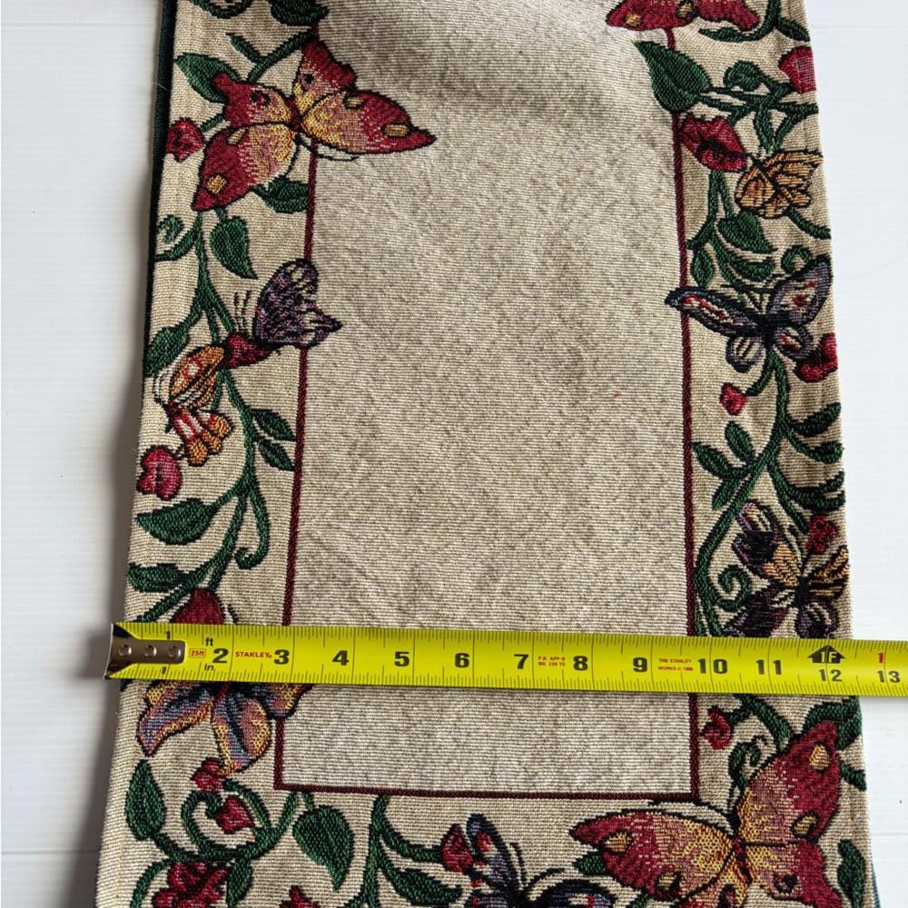 Designer Antique Needlepoint Butterfly Table Runner Size ONE SIZE - 4 Thumbnail