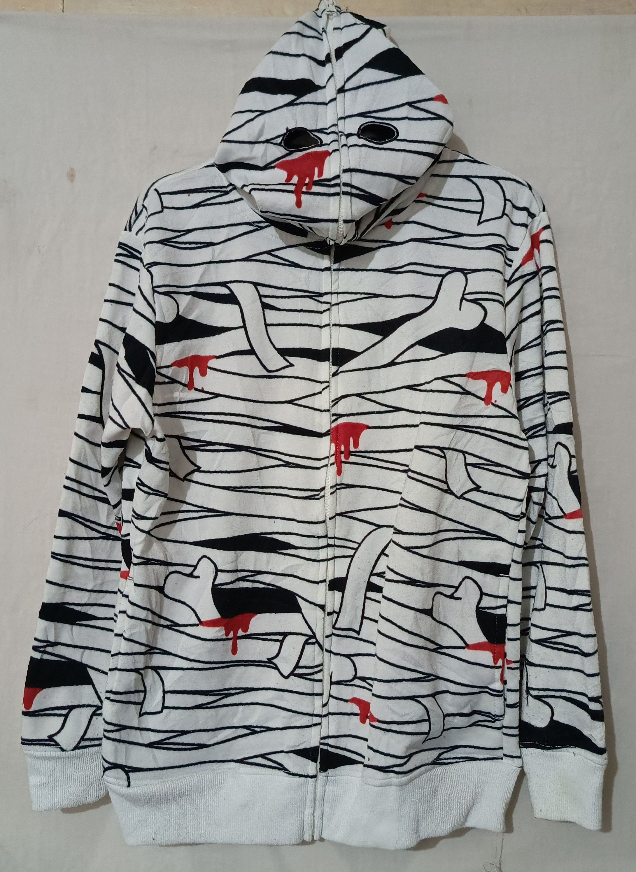 20471120 Beauty Beast Japanese Brand 2000 s 3D Mummy Hoodie Zipper Full With Eye Holes Grailed