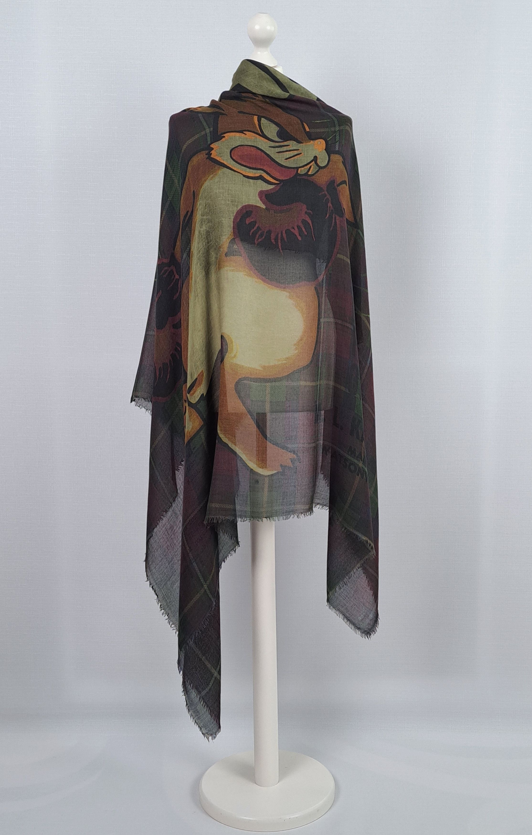 Rundholz Rundholz large modal/cashmere multi boxing rabbit scarf. Size ONE SIZE - 8 Thumbnail