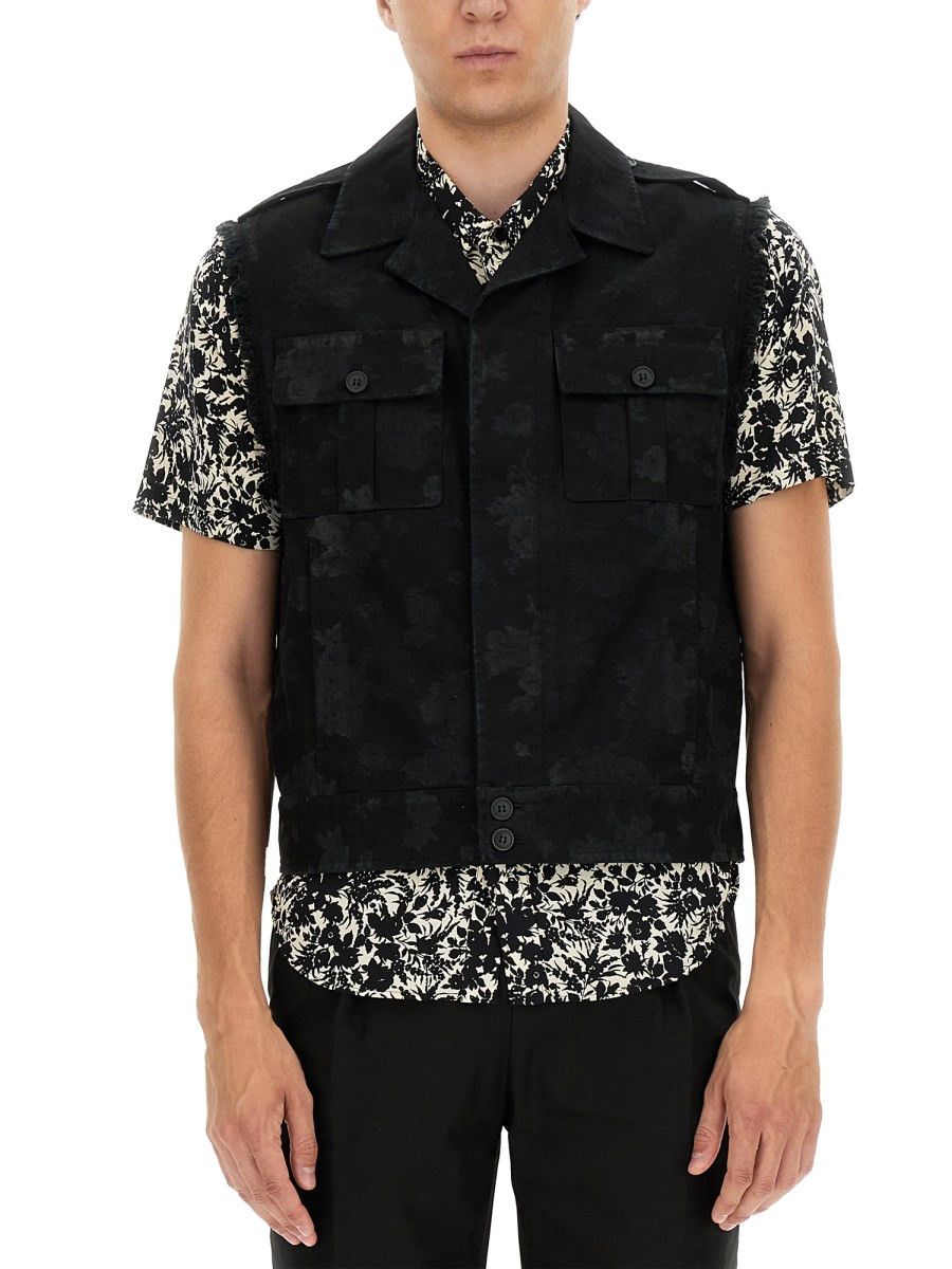 o1bcso1str0924 Sleeveless Jacket in Black
